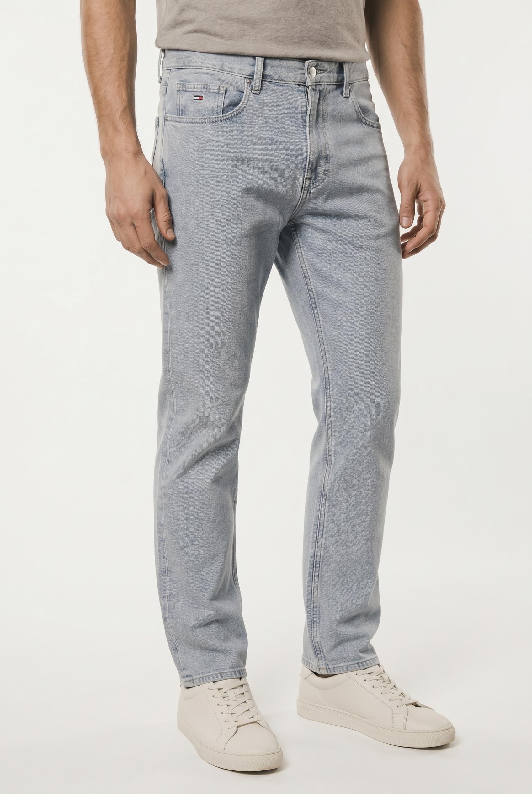 Straight-Jeans Tommy Jeans "Ryan Slim Straight", Herren, Gr. 34, LäNge 30, Grau (Denim Grau 01), Denim/Jeans, Obermaterial: 99% Baumwolle, 1% Elasthan, Slim Fit Lang, Jeans Straight-Jeans