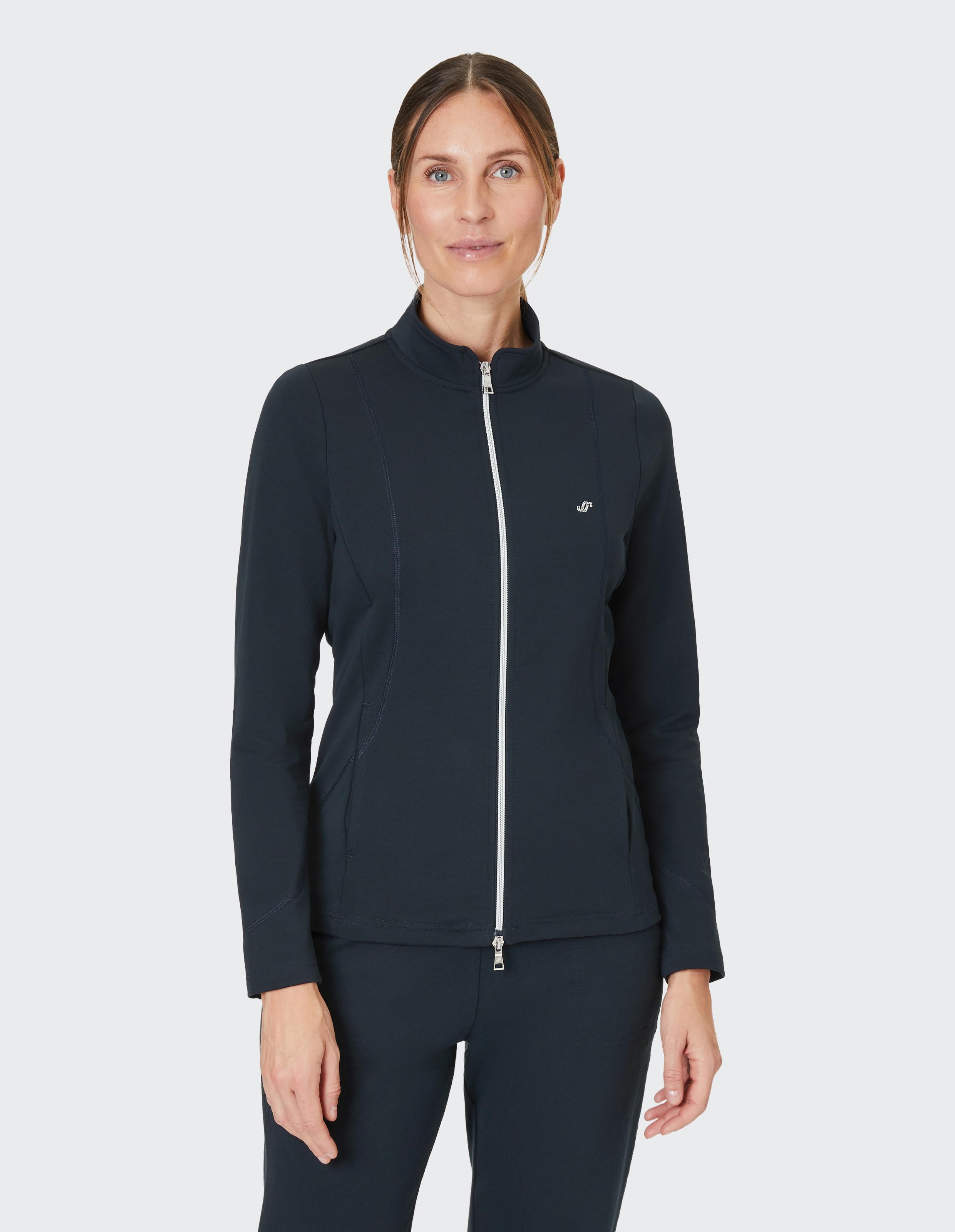 Sweatjacke Joy Sportswear "Dorit", Damen, Gr. 40, Blau (Night), Obermaterial: 70% Baumwolle, 25% Polyester, 5% Elasthan, Normal, Sweatjacken Sweatjacke, Mit ReißVerschluss, Langarm, Aus Baumwolle, Polyester Und Elasthan