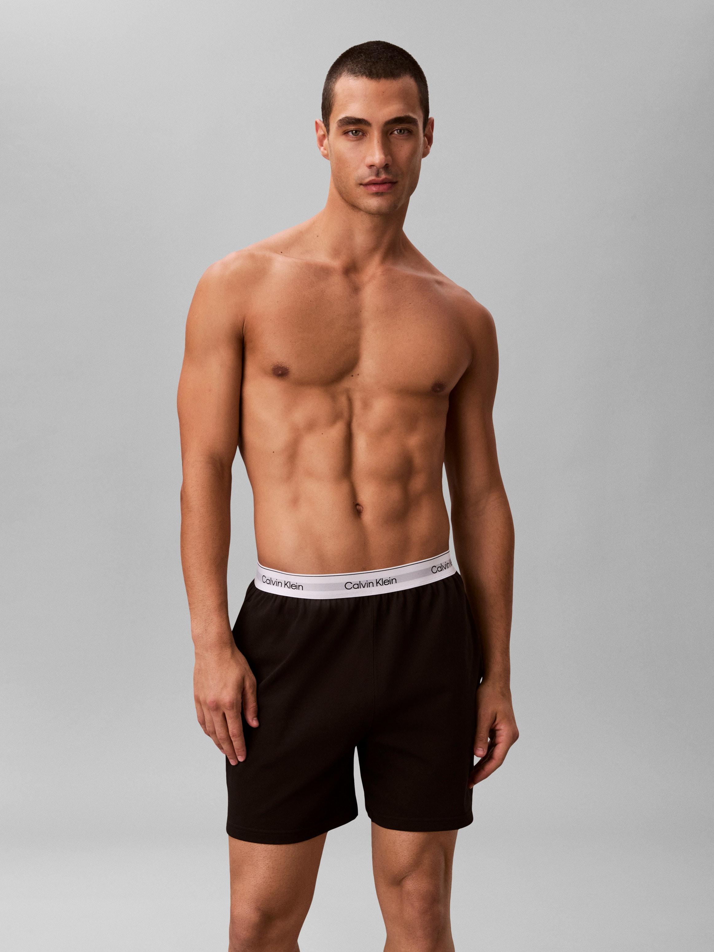 Schlafshorts "Sleep Short", Herren, Gr. M (50), N-Gr, Schwarz, Jersey, Obermaterial: 100% Baumwolle, Calvin Klein Underwear, Klassisch Kurz, Hosen, Mit Elastischem Bund