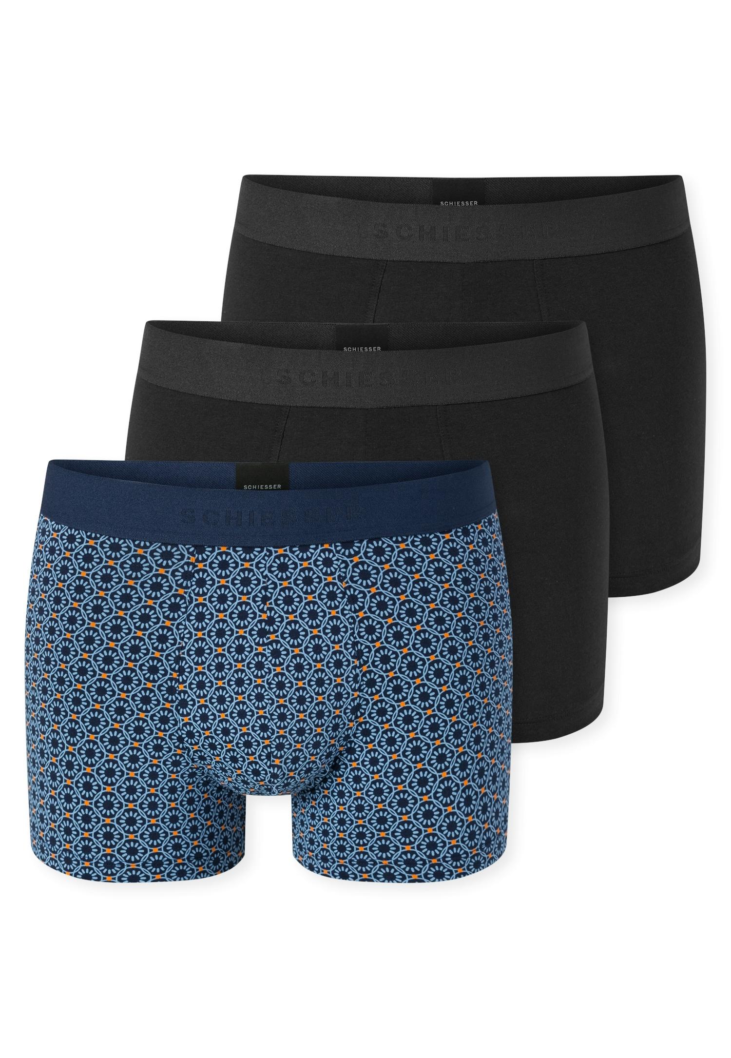 Boxer Schiesser "95/5 Multipacks", Herren, Gr. 8, 924, Sonstiges, Single Jersey, Obermaterial: 95% Baumwolle, 5% Elasthan, KöRpernah, Unterhosen, Ohne Eingriff, Softer Logo-Webgummibund