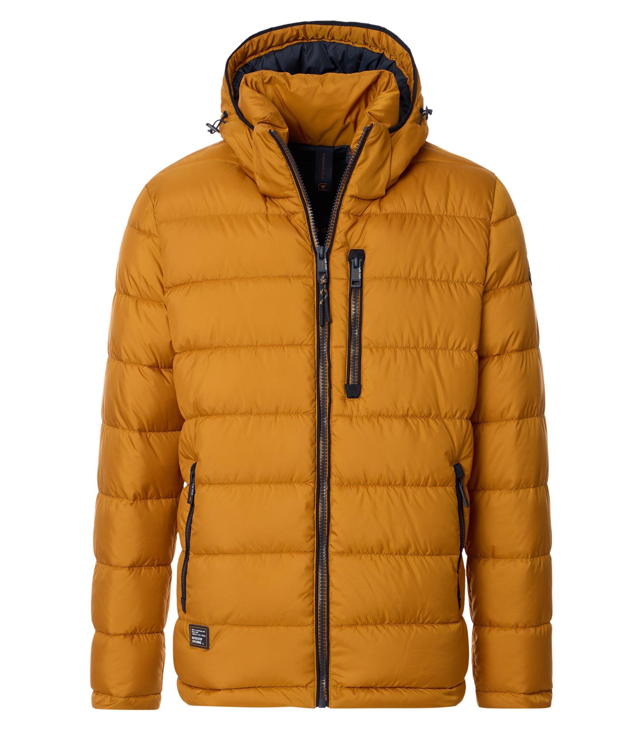 Steppjacke Casamoda "Casamoda Steppjacke Mit Kapuze Uni", Herren, Gr. L, Gelb, 100% Polyester, Jacken Steppjacke
