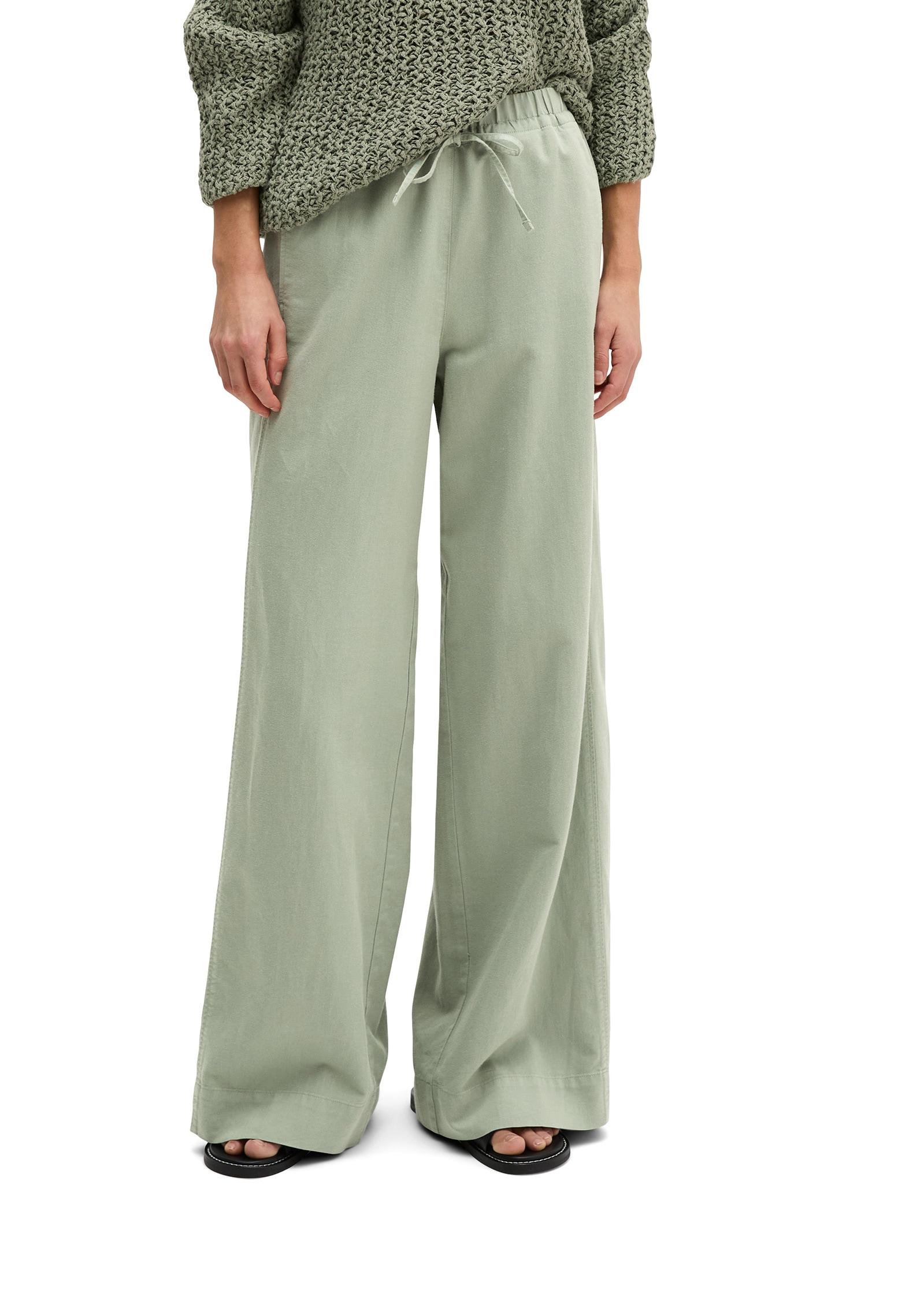 Chinohose Marc O'polo "Aus Bio-Baumwolle-Tencel™ Lyocell-Leinen-Mix", Damen, Gr. 36, NormalgrößEn, Fresh Sage, Twill, Obermaterial: 54% Baumwolle, 23% Lyocell, 23% Leinen, Unifarben, Kurz, Hosen Chinohose
