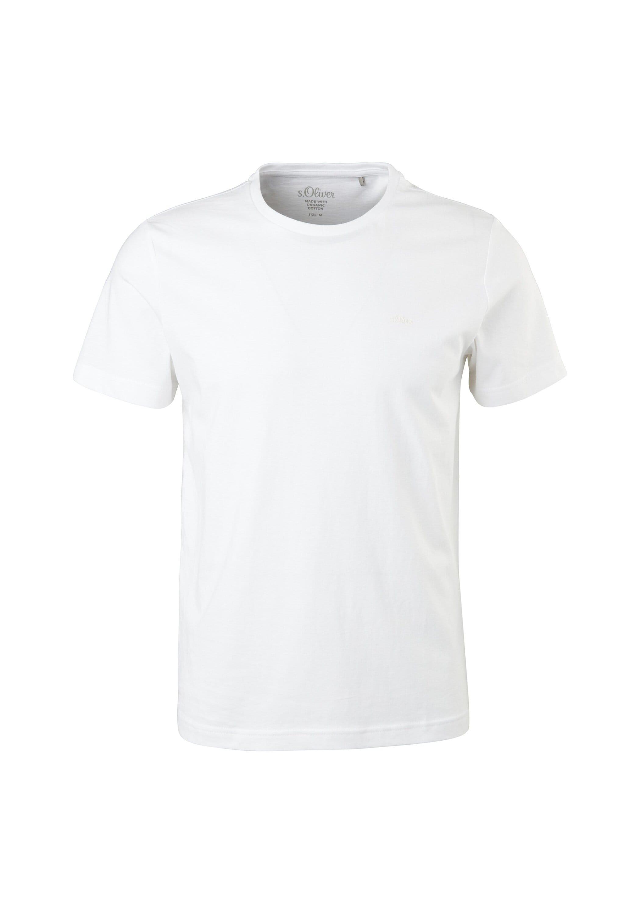 T-Shirt s.Oliver "T-Shirt Basic T-Shirt 1Er Pack", Herren, Gr. Xxl, Weiß, Obermaterial: 100% Baumwolle Co., Shirts T-Shirt