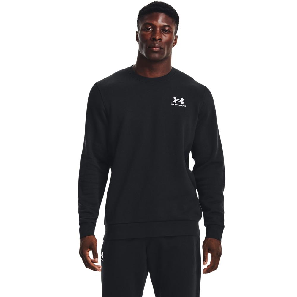 Sweatshirt Under Armour "Ua Icon Fleece Crew", Herren, Gr. L, Weiß (Schwarz,, Weiß), Obermaterial: 80% Baumwolle, 20% Polyester, Sweatshirts Sweatshirt, Aus Baumwolle Und Polyester, Sportlicher Stil