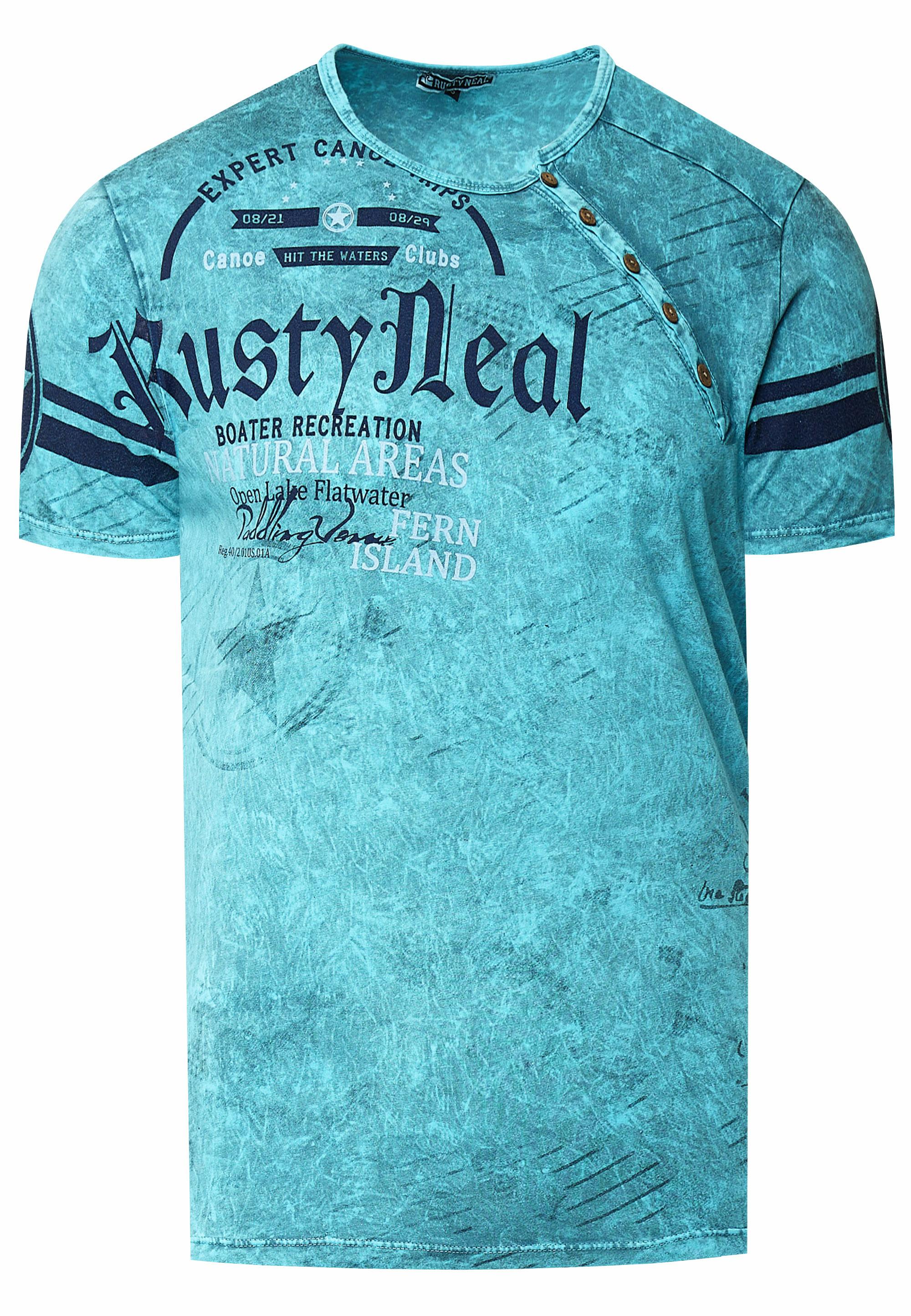 T-Shirt Mit Seitlicher Knopfleiste Und Logo-Print