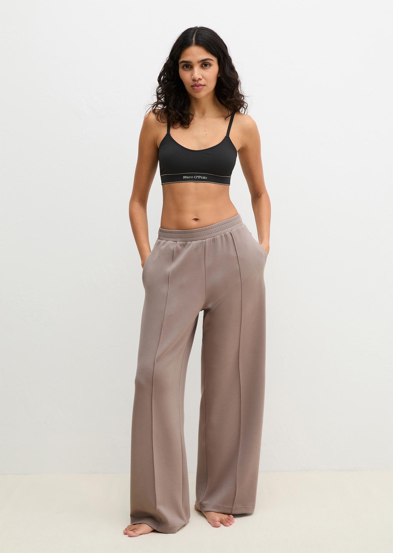 Relaxhose Marc O'polo "Modal Allure", Damen, Gr. Xl (46), N-Gr, Driftwood, Jersey, Obermaterial: 50% Polyester, 43% Modal, 7% Elasthan, Lang, Hosen Relaxhose, Regular Fit, Elastischer Bund