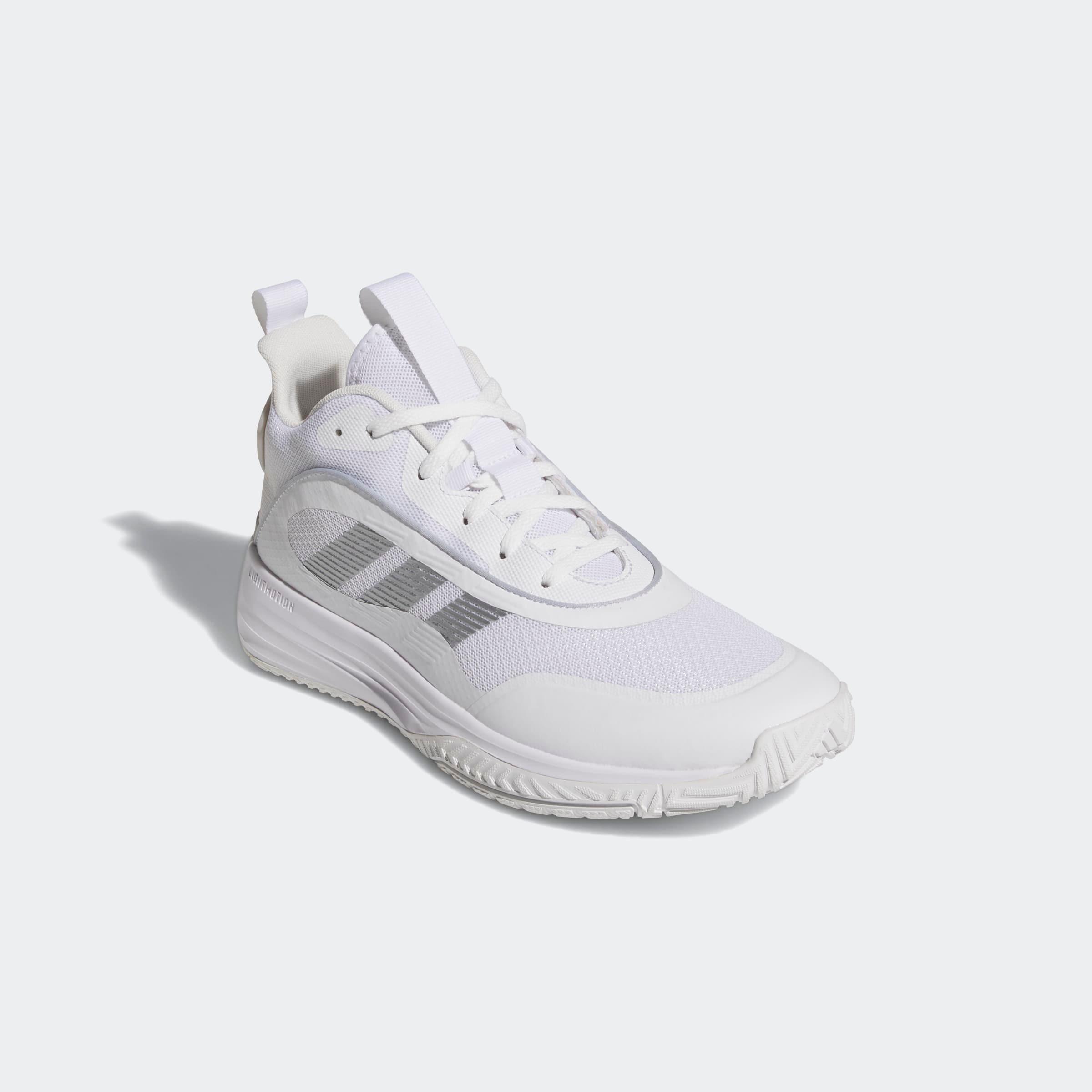 Basketballschuh adidas Performance "Ownthegame 3.0", Herren, Gr. 47, Weiß (Cloud Weiß, Silber Metallic, Grau One), Synthetik, Textil, Schuhe