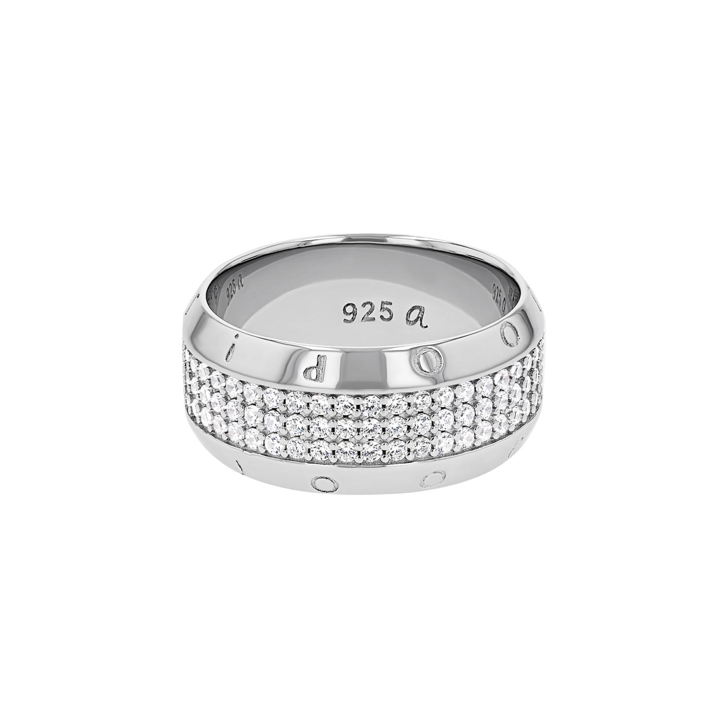 Fingerring Joop "2039769/-70/-71" Gr. 58, Silber (Silberfarben, Kristallweiß), Fingerringe, Damen, 58, Silber 925 (Sterlingsilber), 10Mm, Fingerring, Mit Zirkonia (Synth.)