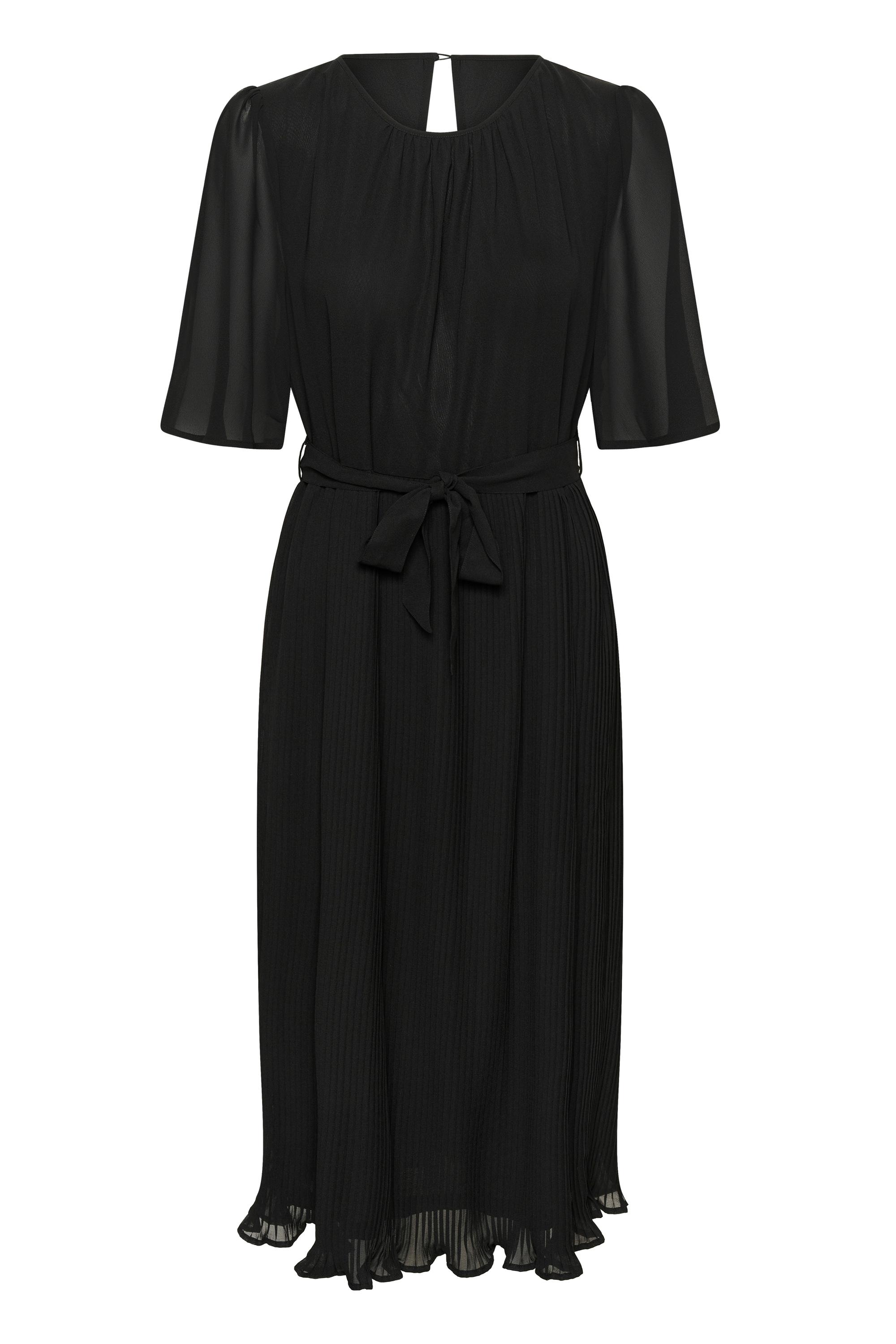 Midikleid Kaffe "Kleid Kademi", Damen, Gr. 34, N-Gr, Schwarz (Schwarz Deep), Obermaterial: 100% Polyester Pes., Kleider Midikleid