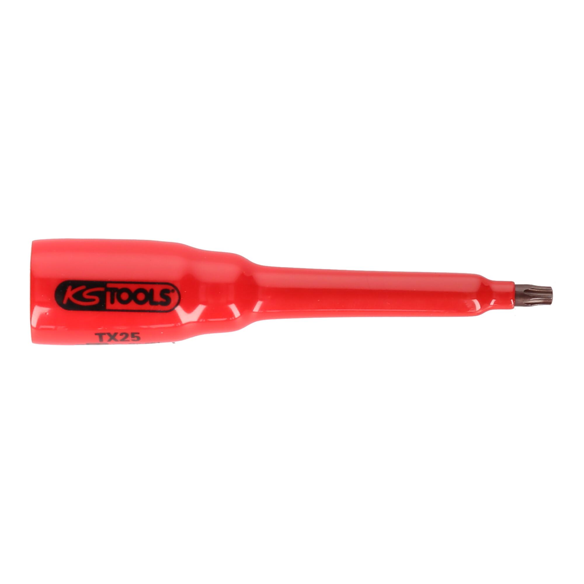 KS Tools 3/8" Bit-Stecknuss Mit Schutzisolierung FüR Tx-Schrauben, T20, Lang (117.2464)
