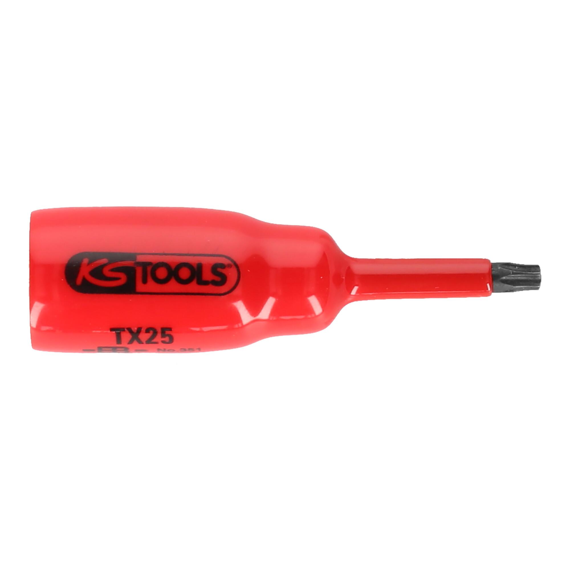 KS Tools 3/8" Bit-Stecknuss Mit Schutzisolierung FüR Tx-Schrauben, T15, Kurz (117.2455)