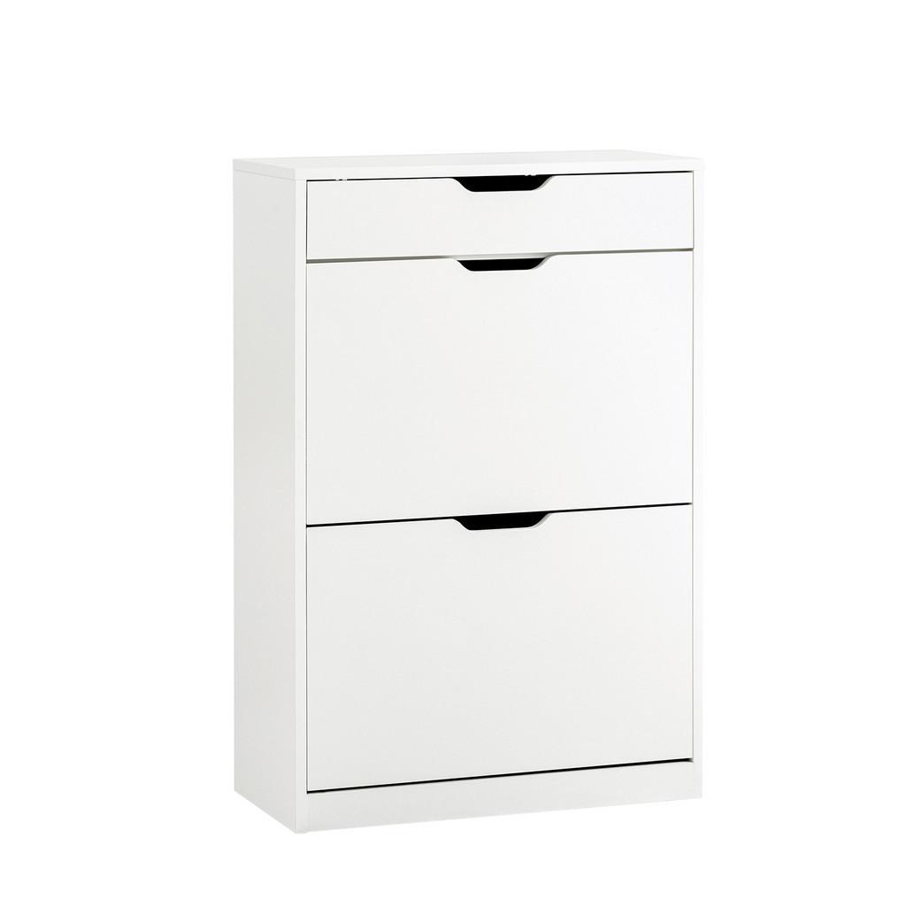sobuy Schuhschrank, Weiß, Holzwerkstoff, 60X90X30 Cm, Garderobe, Schuhaufbewahrung, Schuhkipper