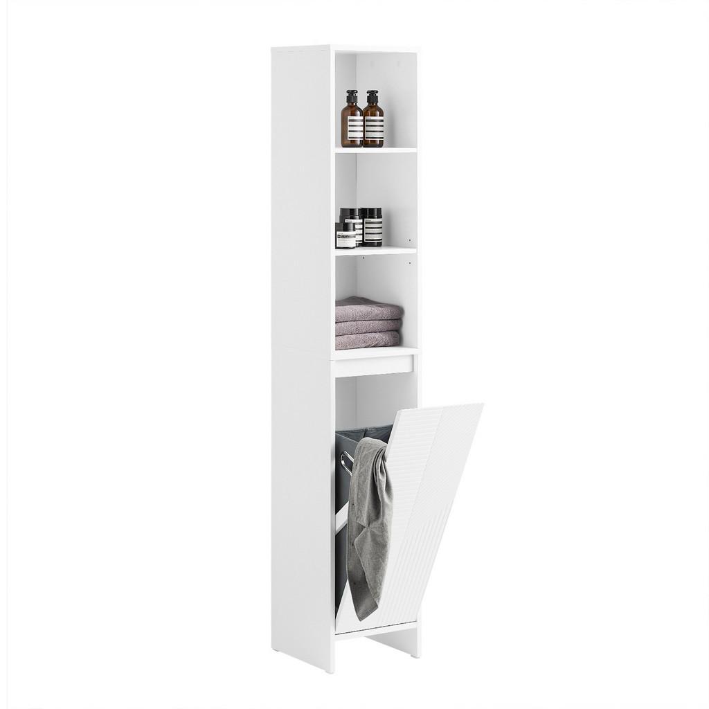 sobuy Hochschrank, Weiß, Holzwerkstoff, 30X170X30 Cm, Badezimmer, BadezimmerschräNke, HochschräNke