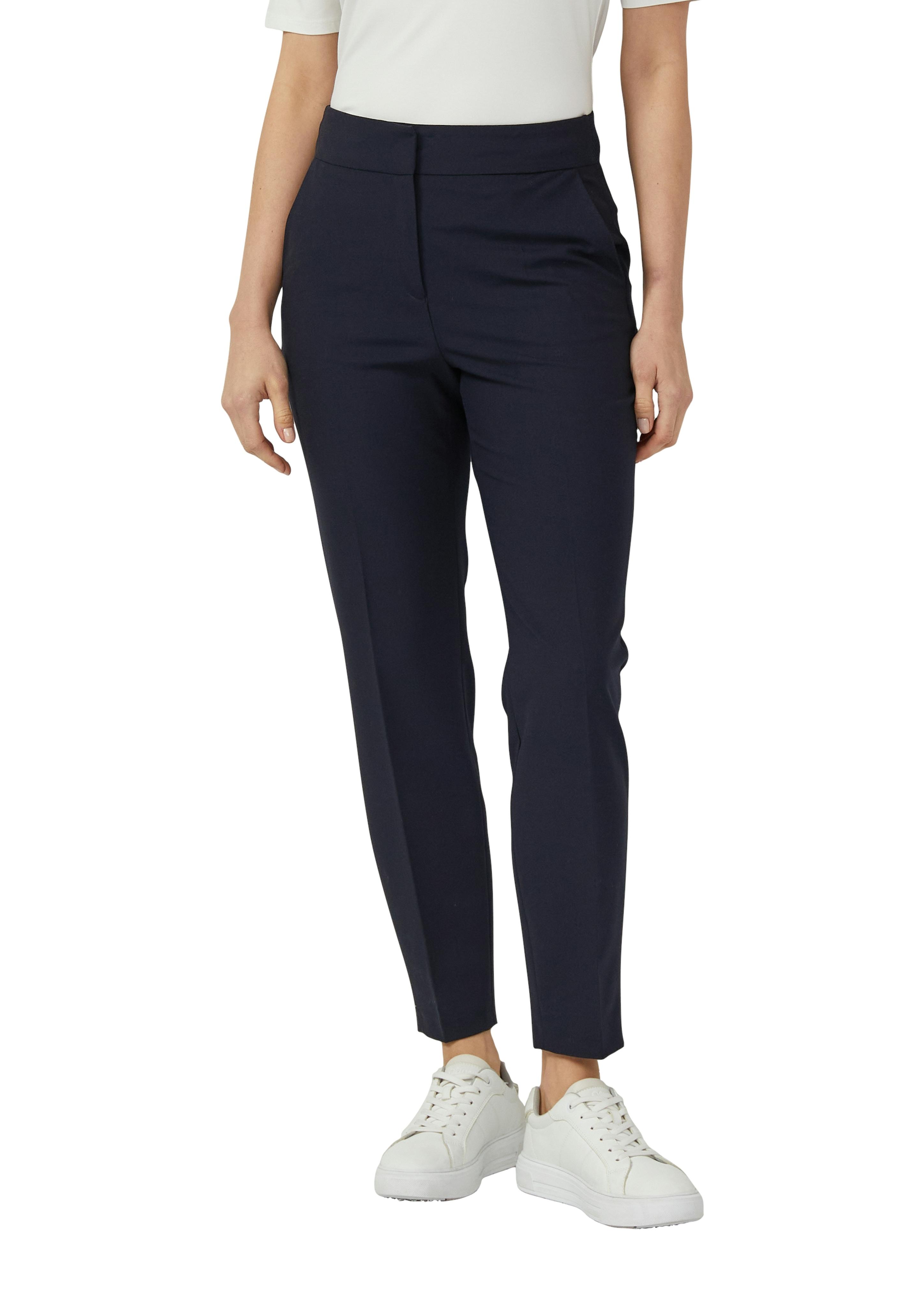 Stoffhose S.Oliver Black Label, Damen, Gr. 44, N-Gr, Navy, Web, Obermaterial: 62% Polyester, 33% Viskose, 5% Elasthan. Futter: 100% Polyester, Unifarben, Schmal Lang, Hosen Stoffhose, Mit Schmalem Bein, Viskose-Stretch