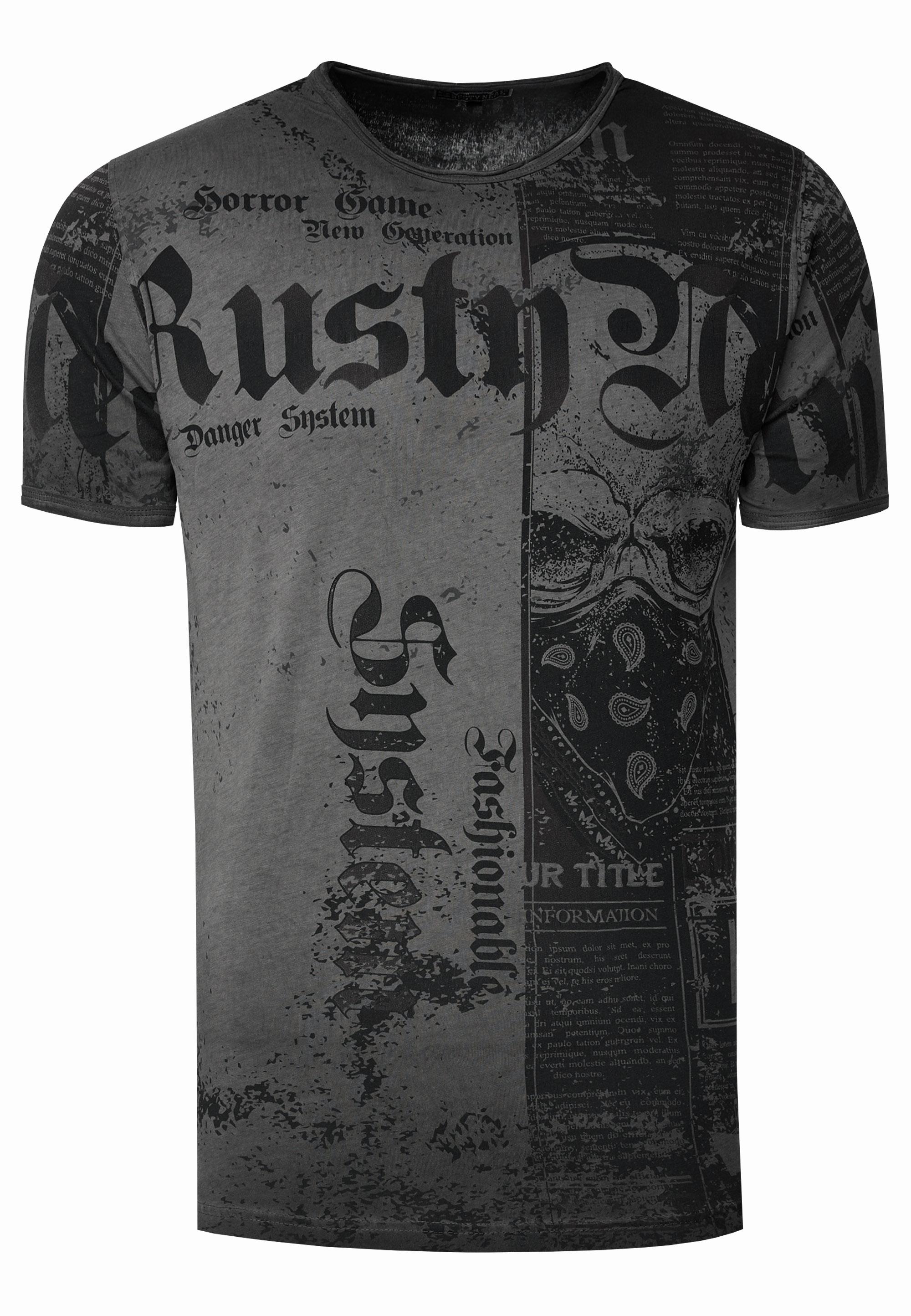 T-Shirt Mit American-Skull Westside-Gang-Banger Print