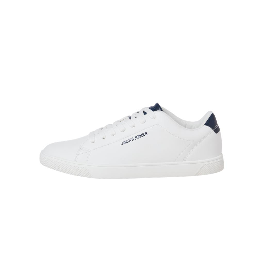 Herren-Turnschuhe Von Der Marke Jack & Jones. Der Schuh Ist Aus Hochwertigem Kunstleder Gefertigt. Marke: Jack & Jonesmodellname: Bosleykategorie: Herrenschuhematerialien: Kunstlederfarbe: Weiß, Marineblau