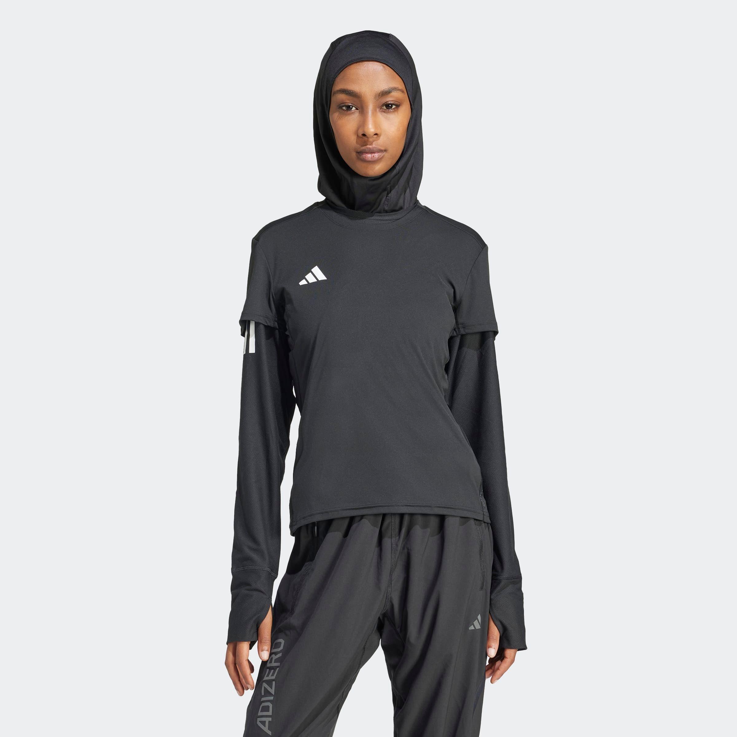 Laufshirt Adidas Performance "Adizero E Tee", Damen, Gr. L, Schwarz, Obermaterial: 100% Polyester, Normal, Rundhals, Shirts Laufshirt