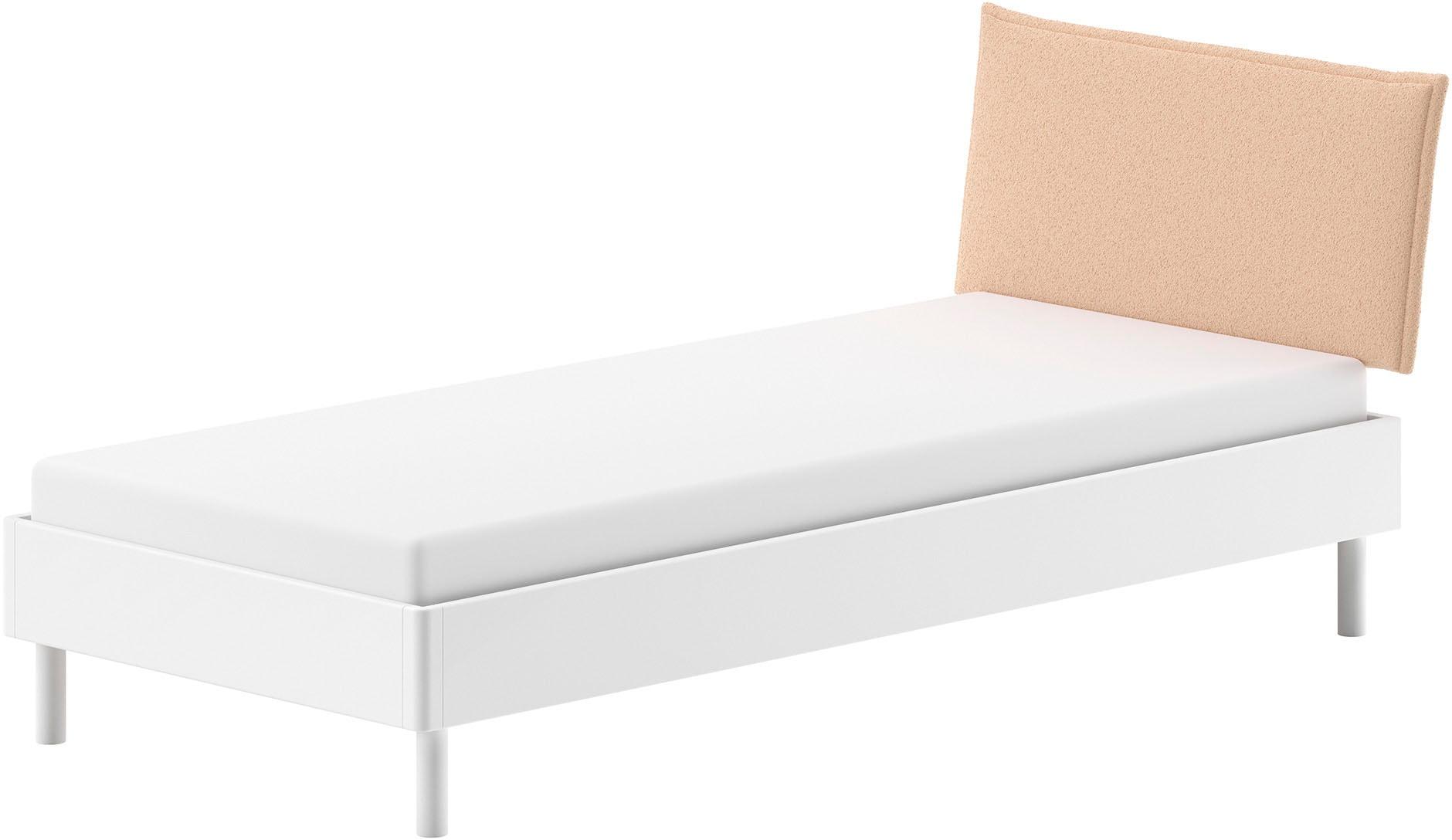 Einzelbett Home Affaire "Forrest, Mit Oder Ohne Polsterkopfteil, In Modernem Design", Weiß (Weiß Lackiert, Kopfteil Weiß), LiegefläChe LäNge B: 200Cm X 90Cm, Betten, Wahlweise In Buche Oder Eiche Massiv, Lieferung Ohne Matratze