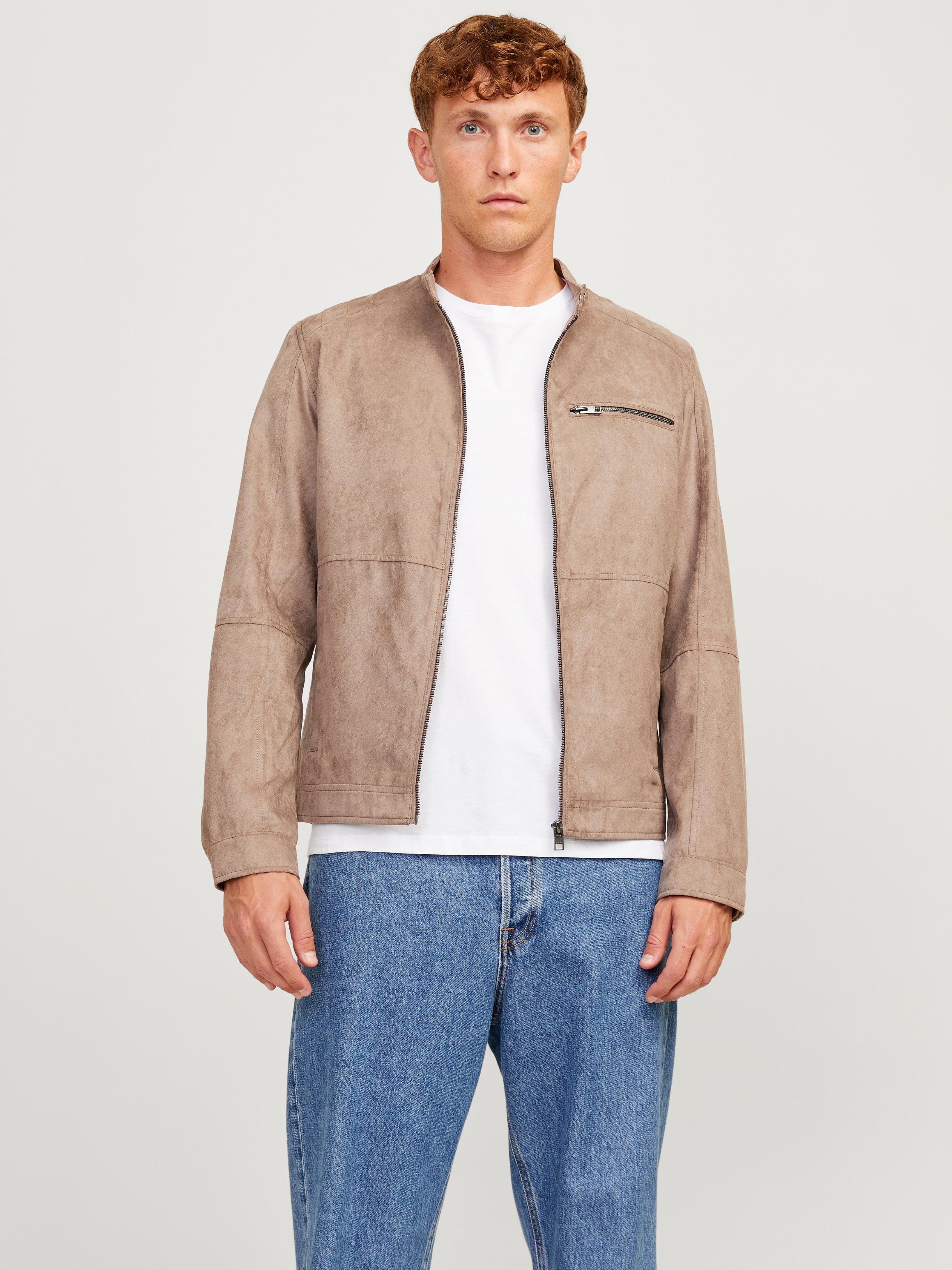 Bikerjacke Jack & Jones "Jjedylan Mit Wasserabweisender Funktion", Herren, Gr. Xl, GrüN (Falcon), Web, Obermaterial: 100% Polyester, Unifarben, Slim Fit Taillenbedeckt, Ohne Ausschnitt, Jacken, Unifarben, Modisch, Regular Fit, Polyester