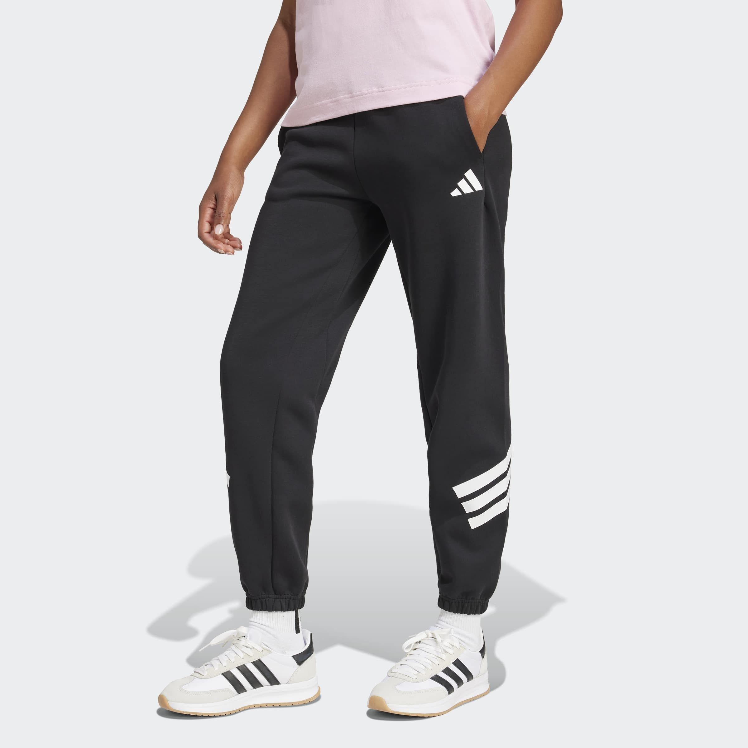 Sporthose Adidas Sportswear "W Fi 3S Reg Pt", Damen, Gr. Xs, N-Gr, Schwarz (Schwarz, Normal, Gr.), Obermaterial: 67% Polyester, 33% Baumwolle, Hosen Sporthose