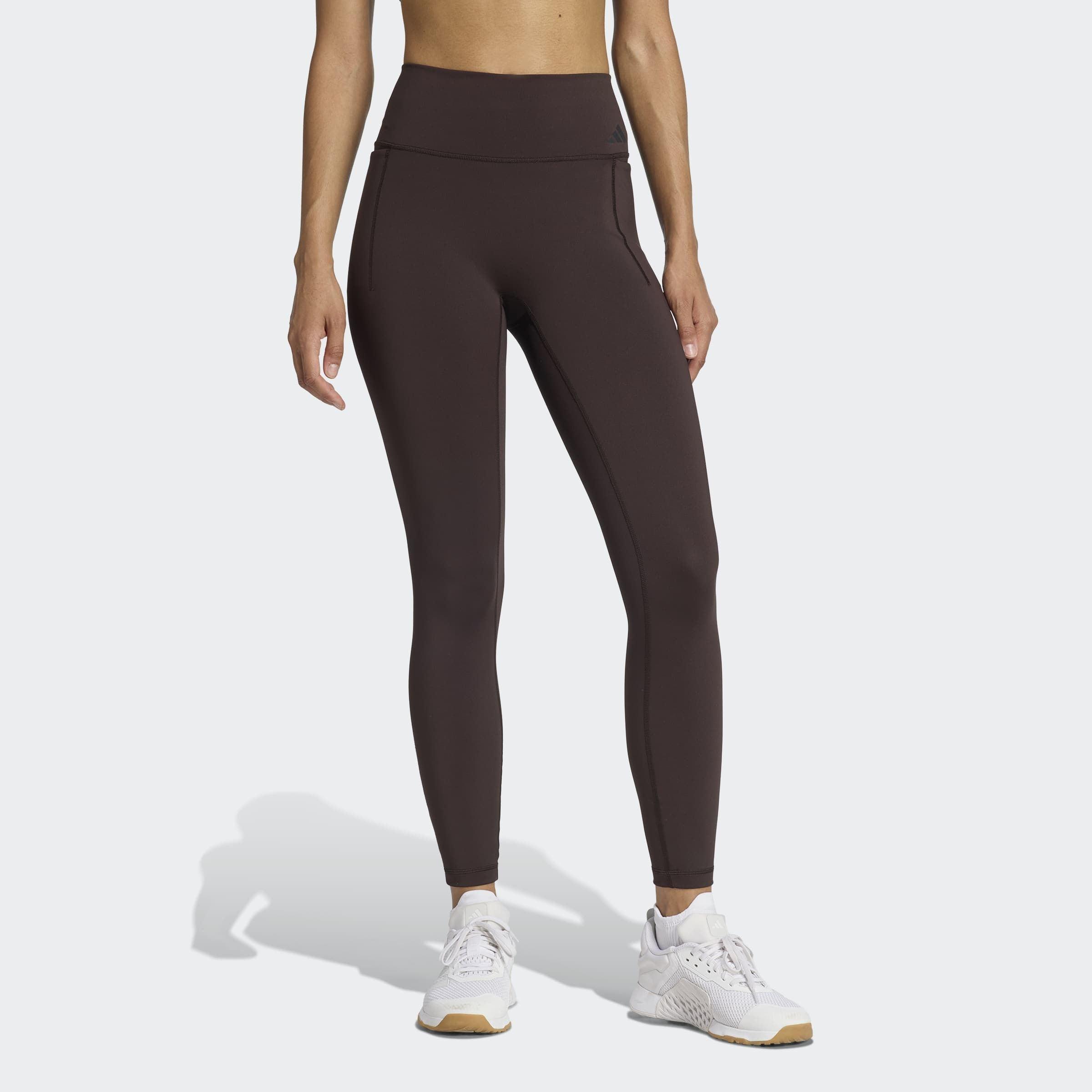 Trainingstights Adidas Performance "Opt 7/8 L", Damen, Gr. Xl, N-Gr, Aurora Coffee, Normal, Gr., Obermaterial: 73% Polyester, 27% Elasthan, 7/8-LäNge, Hosen