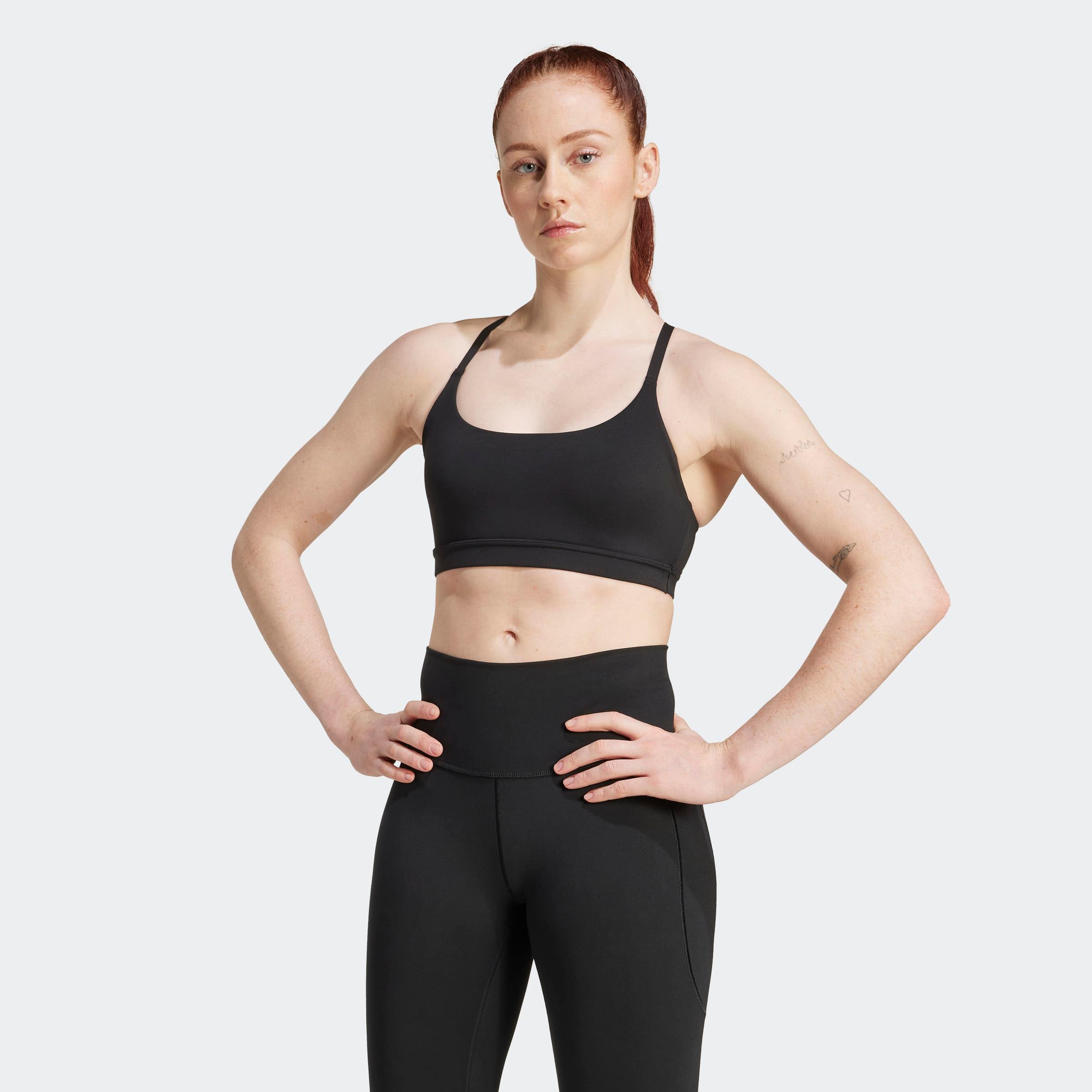 Sport-Bh Adidas Performance "Adidas All Me Light Support SPORT-BH", Damen, Gr. L, N-Gr, Schwarz, Obermaterial: 79% Polyester, 21% Elasthan, Bhs Sport-Bh