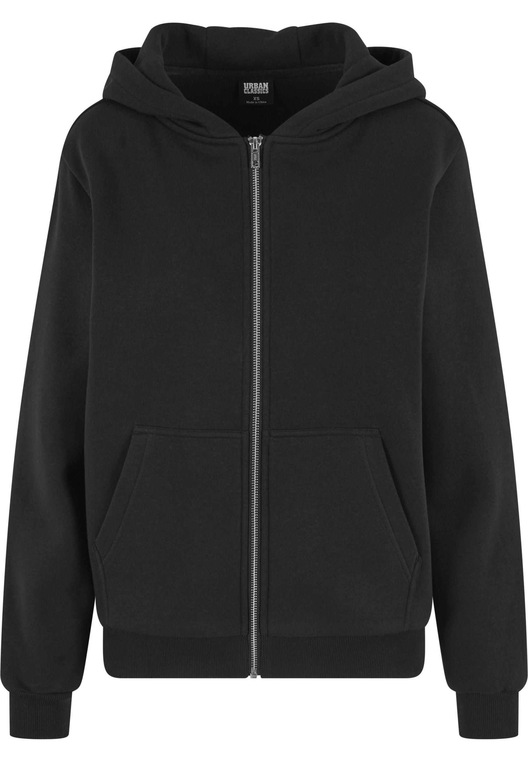 Cardigan Urban Classics "Urban Classics Ladies Fluffy Zip Cardigan", Damen, Gr. Xxl, Schwarz, 70% Baumwolle, 30% Polyester, Unifarben, Normal, Ohne Ausschnitt, Strickjacken