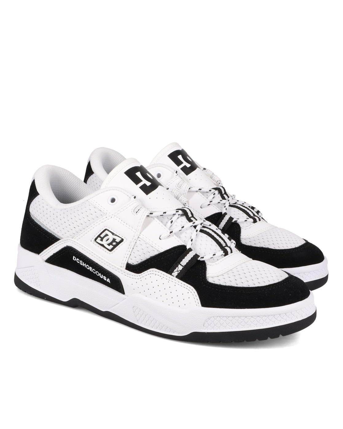SchnüRschuh Dc Shoes "Construct", Herren, Gr. 10 (43), Schwarz-Weiß (Schwarz, Weiß), Obermaterial:54.6% Leder, 20.9% Synthetikmaterial, 25.5% Polyester., Schuhe SchnüRschuh