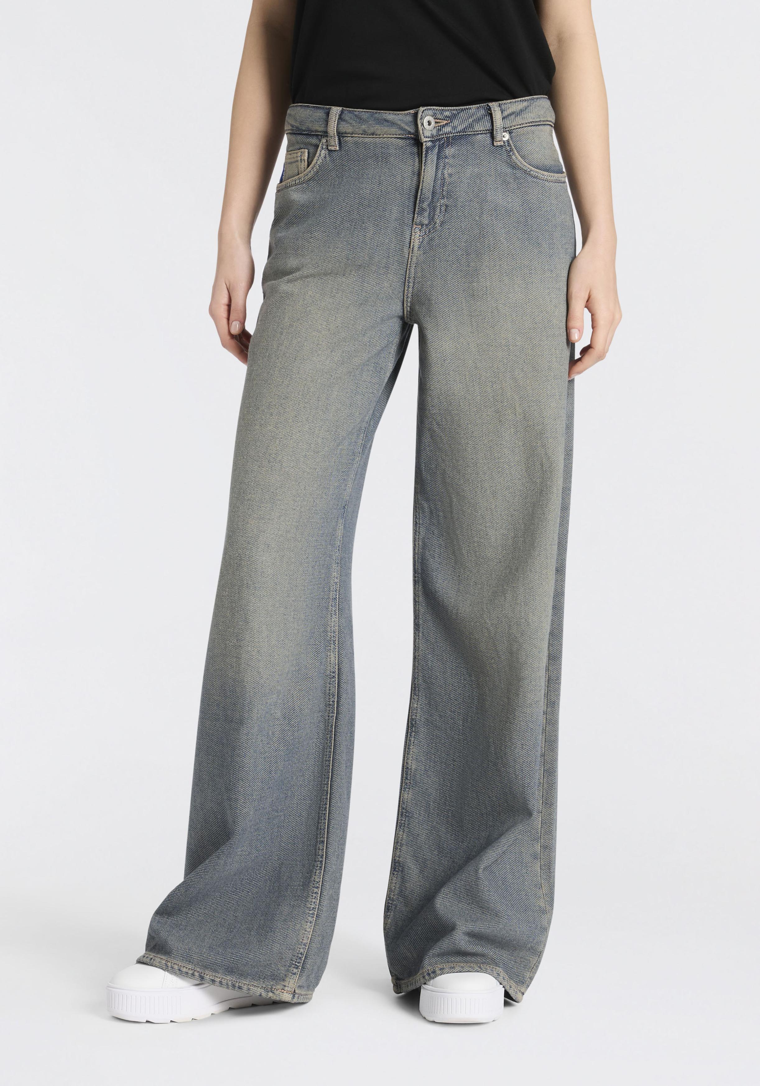 5-Pocket-Jeans Hugo "Gobana", Damen, Gr. 31, LäNge 34, Bright Blau 434, Denim/Jeans, Obermaterial: 100% Baumwolle, Unifarben, Weit Lang, Jeans 5-Pocket-Jeans, Low Rise, Wide Leg