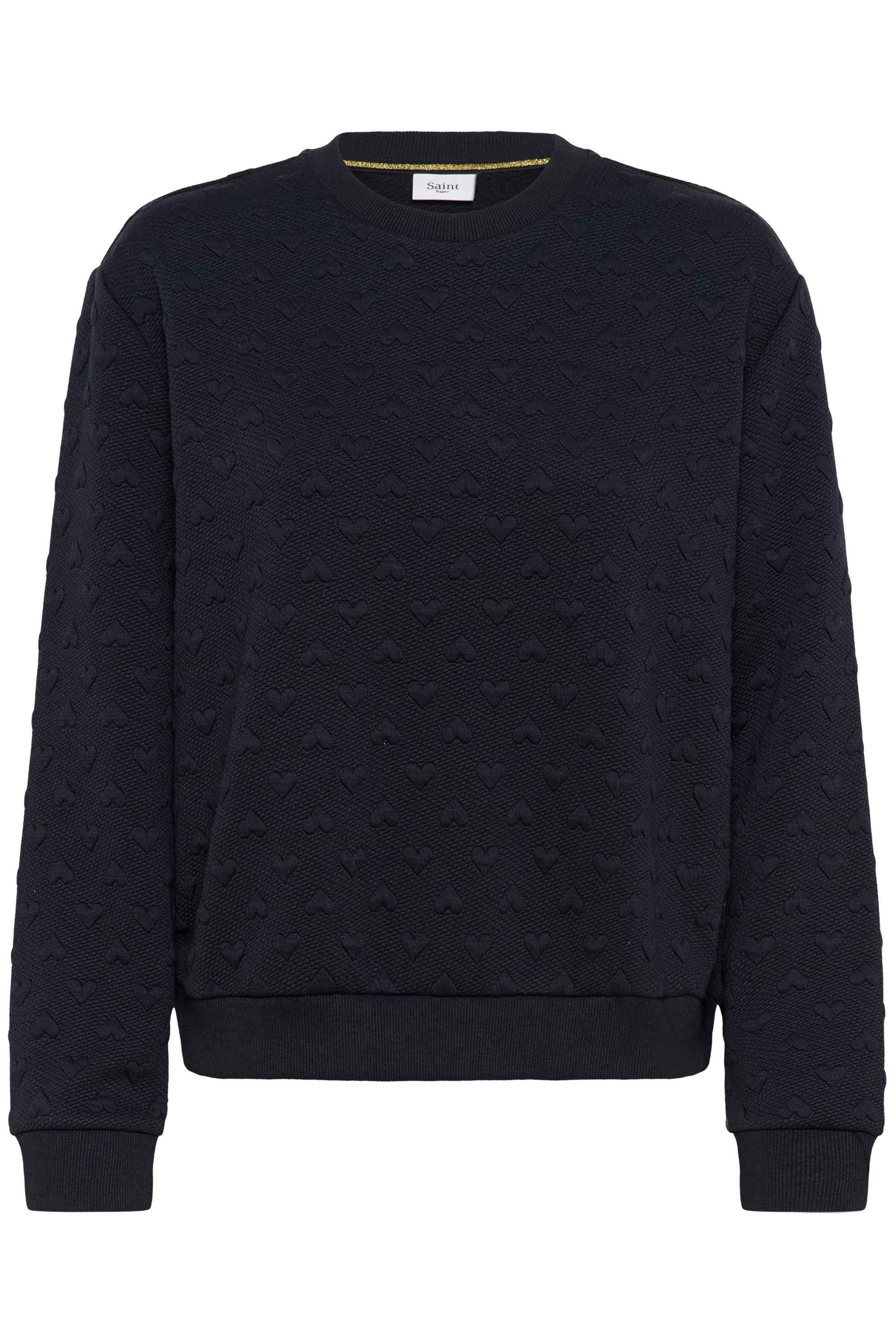Sweatshirt Saint Tropez "Sweatshirt Padmiasz", Damen, Gr. S, Night Sky, Obermaterial: 98% Polyester Pol. Recyc.. 2% Elasthan El., Sweatshirts Sweatshirt