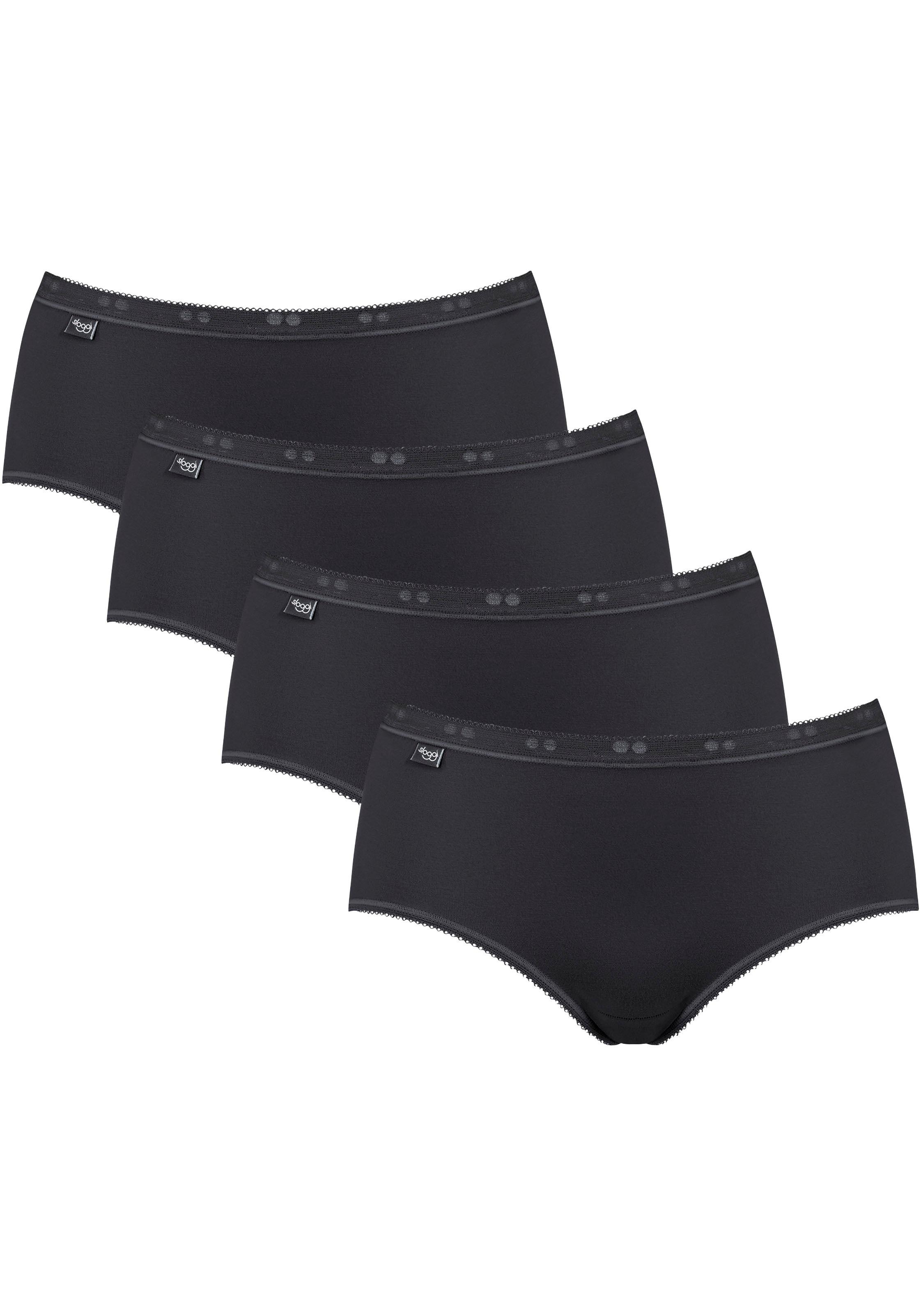 Midislip Sloggi "Basic+", Damen, Gr. 38, Schwarz, Single Jersey, Obermaterial: 95% Baumwolle, 5% Elasthan, Leicht Transparent, Unifarben, KöRpernah, Unterhosen, Perfekter Sitz, Feminin, Baumwollmischung, Single Jersey, Weich