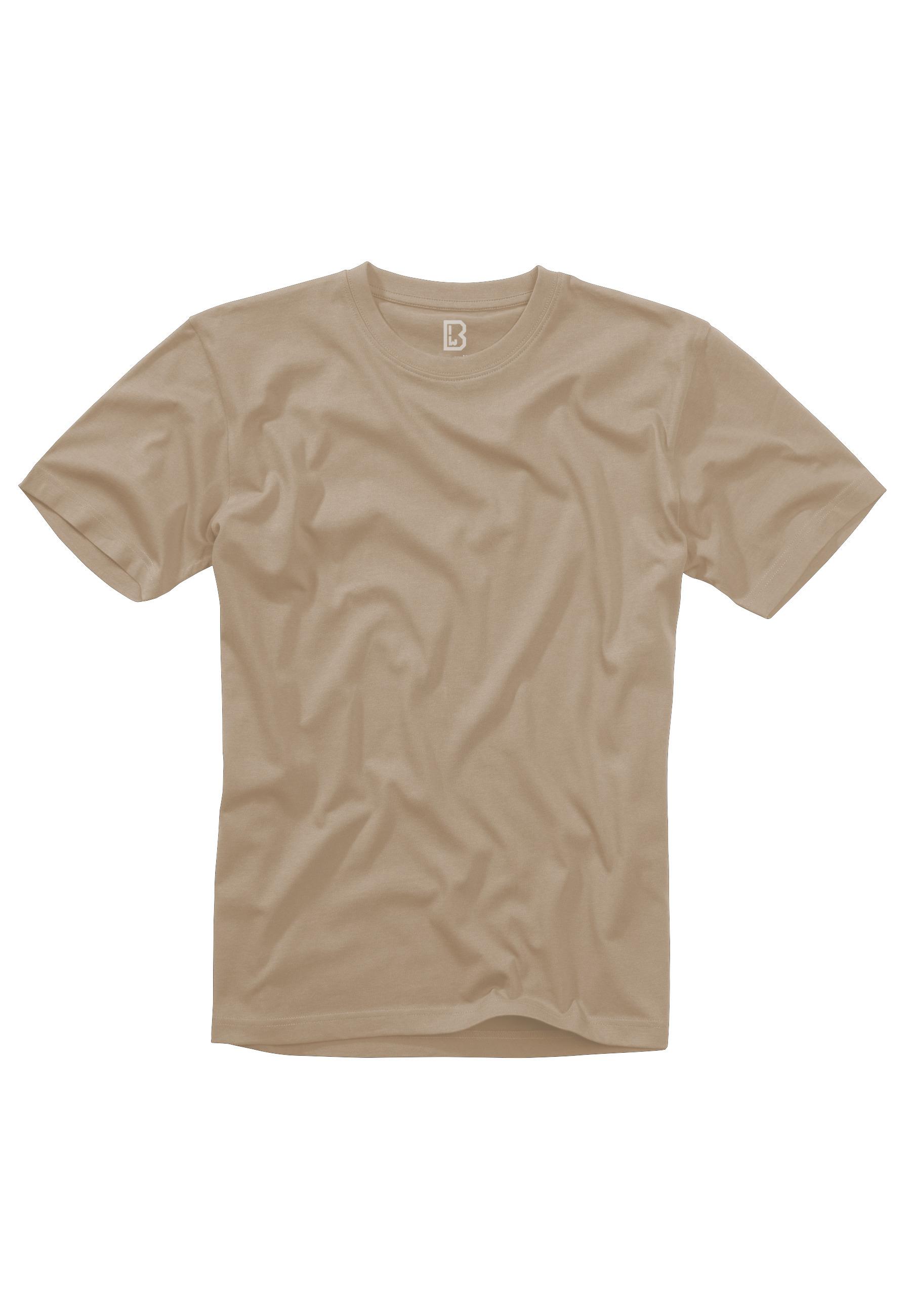 Kurzarmshirt Brandit "Brandit Herren Brandit Premium Shirt", Herren, Gr. 4XL, Beige, 100% Baumwolle, Unifarben, Normal, Rundhals, Shirts
