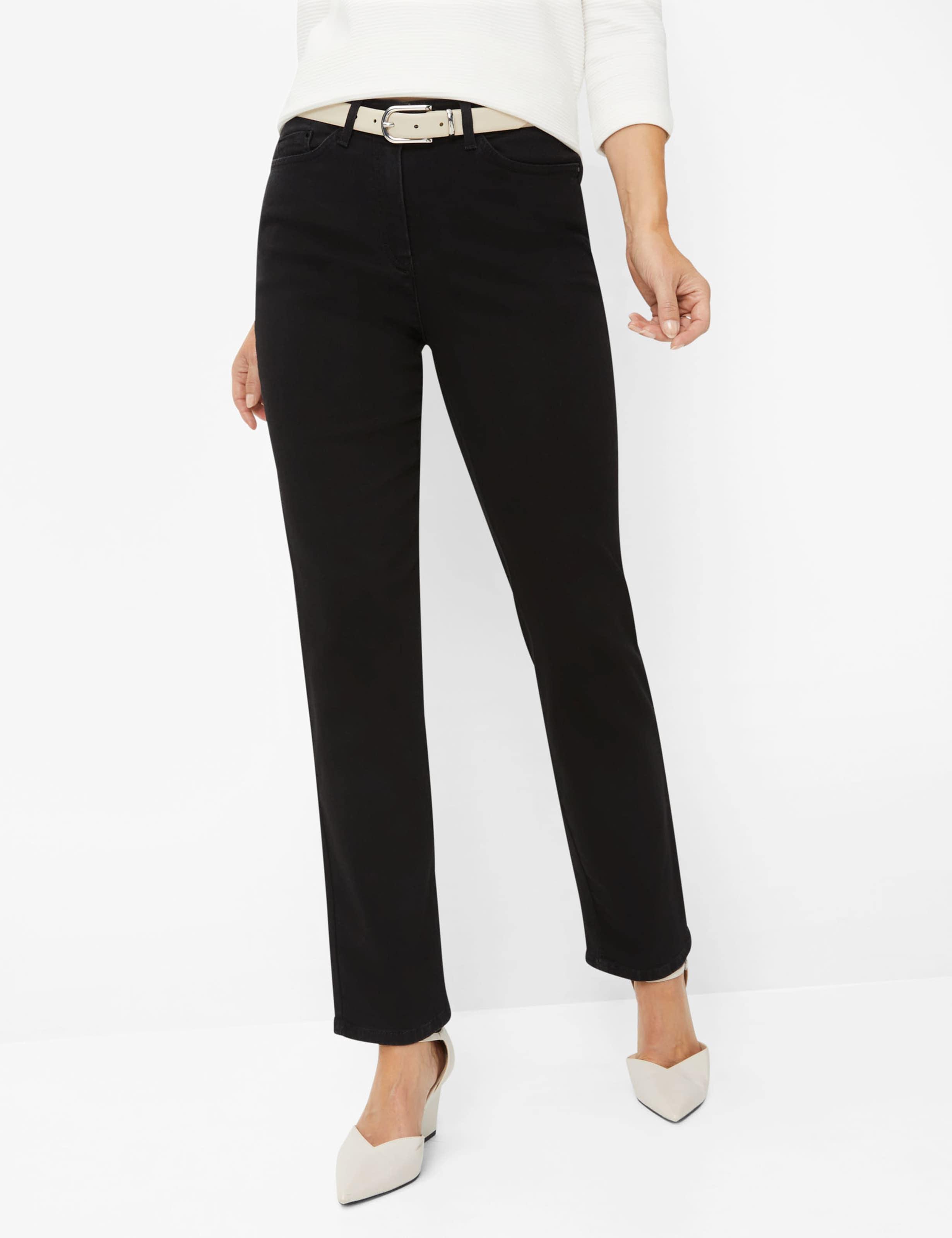 5-Pocket-Jeans Raphaela BY Brax "Style Patti Straight", Damen, Gr. 48, NormalgrößEn, Schwarz, Denim/Jeans, 80% Baumwolle, 11% Lyocell, 8% Elastomultiester, 1% Elasthan, Jeans 5-Pocket-Jeans