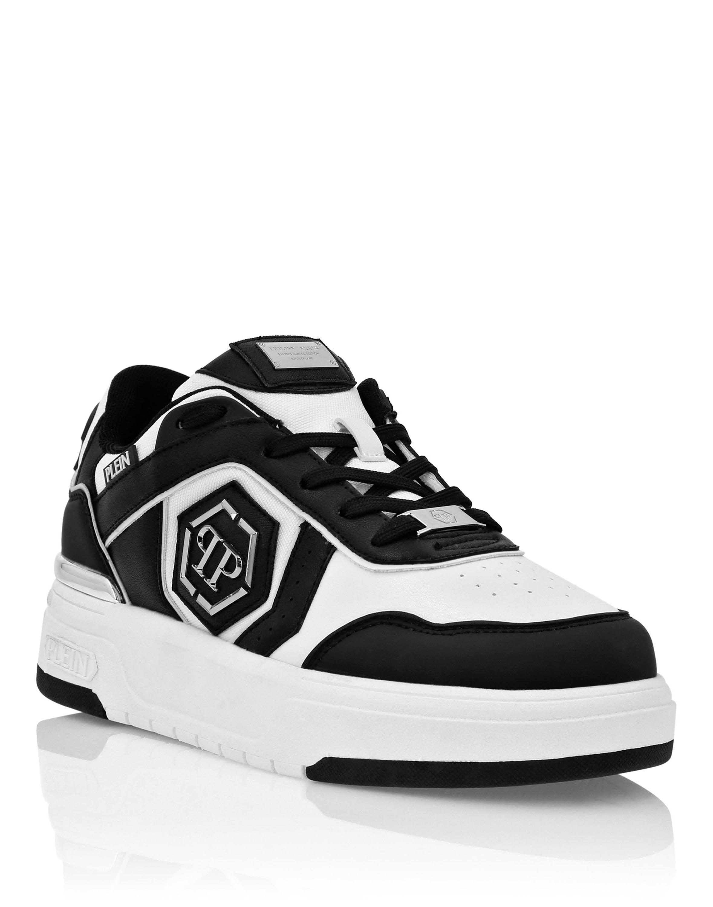 Laufschuh Philipp Plein "Predator", Damen, Gr. 42, Normalschaft, 0102, Weiß, Schwarz, Schuhe Laufschuh