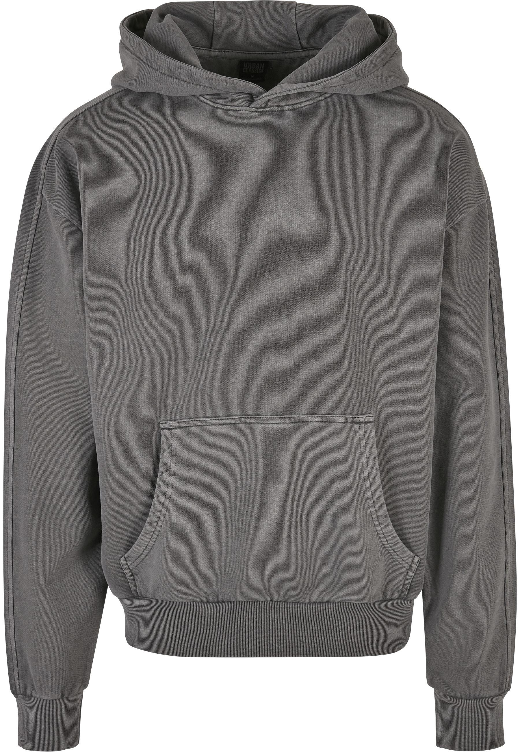 Hoodie Urban Classics "Urban Classics Herren Heavy Terry Garment Dye Hoody", Herren, Gr. M, Schwarzshadow, 100% Baumwolle, Unifarben, Rundhals, Sweatshirts Hoodie