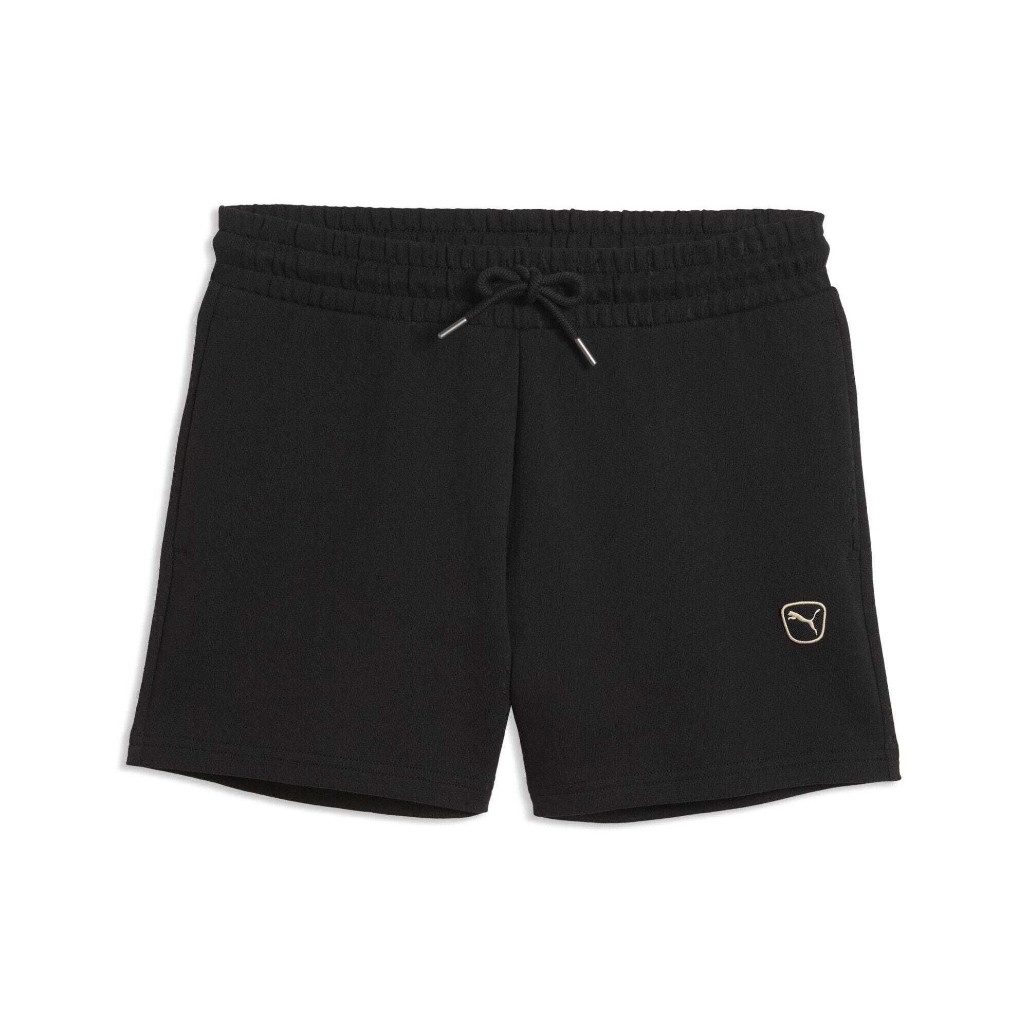 Sporthose Puma "Essentials Elevated Mid-Rise 5" Shorts Damen", Damen, Gr. M, NormalgrößEn, Schwarz, Obermaterial: 100% Baumwolle. Taschenfutter: 100% Baumwolle, Unifarben, Regular Fit, Hosen Sporthose