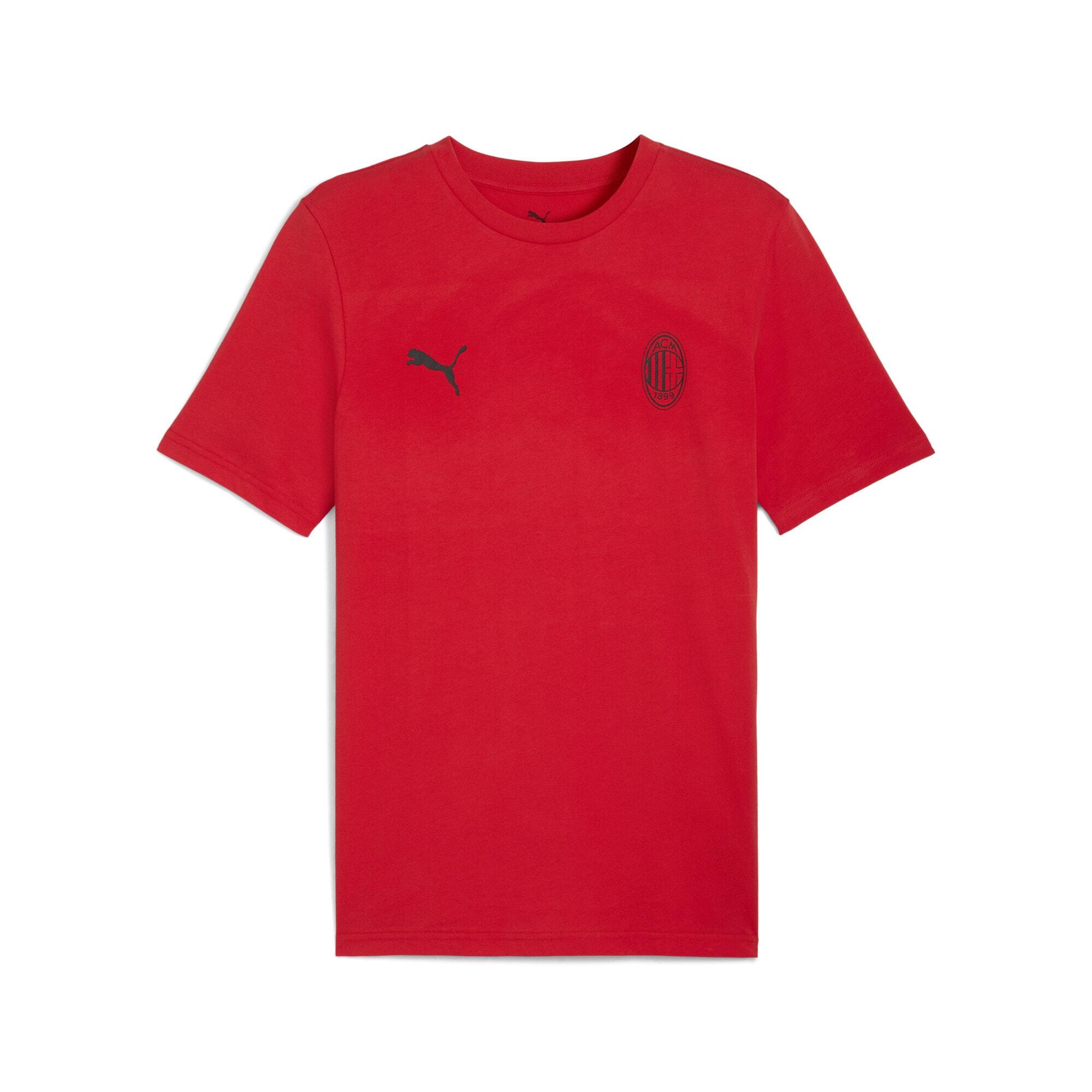 T-Shirt Puma "Ac Milan Ftblessentials T-Shirt Herren", Herren, Gr. M, Schwarz (For All Time Rot Schwarz), Obermaterial: 100% Baumwolle. Kragen: 75% Baumwolle, 25% Polyester, Regular Fit, Rundhals, Shirts T-Shirt