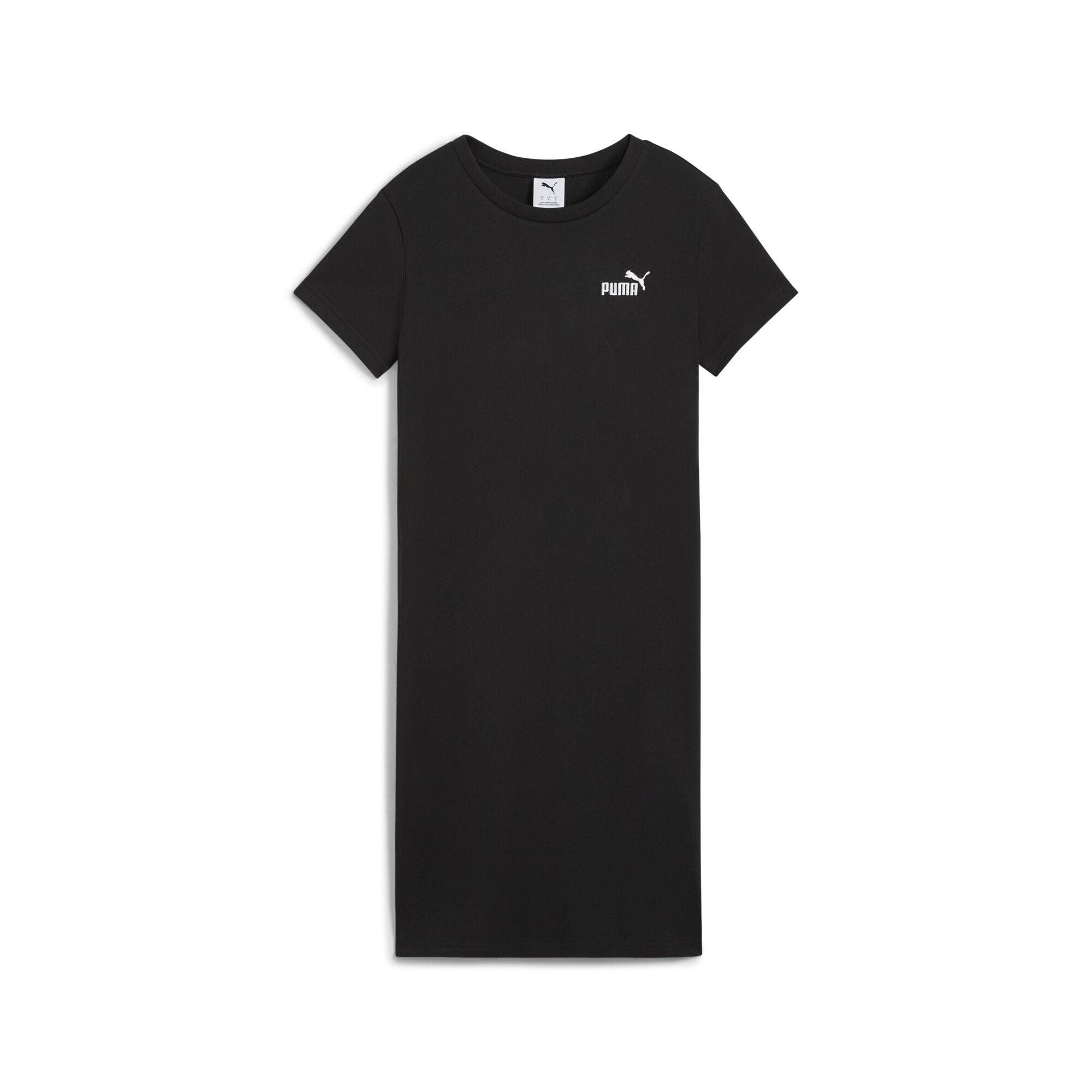 Sweatkleid Puma "Ess Small No. 1 Logo Slim Kleid Damen", Damen, Gr. M, NormalgrößEn, Schwarz, Obermaterial: 5% Elasthan, 95% Baumwolle. Kragen: 70% Baumwolle, 30% Polyester, Slim Fit, Rundhals, Kleider Sweatkleid