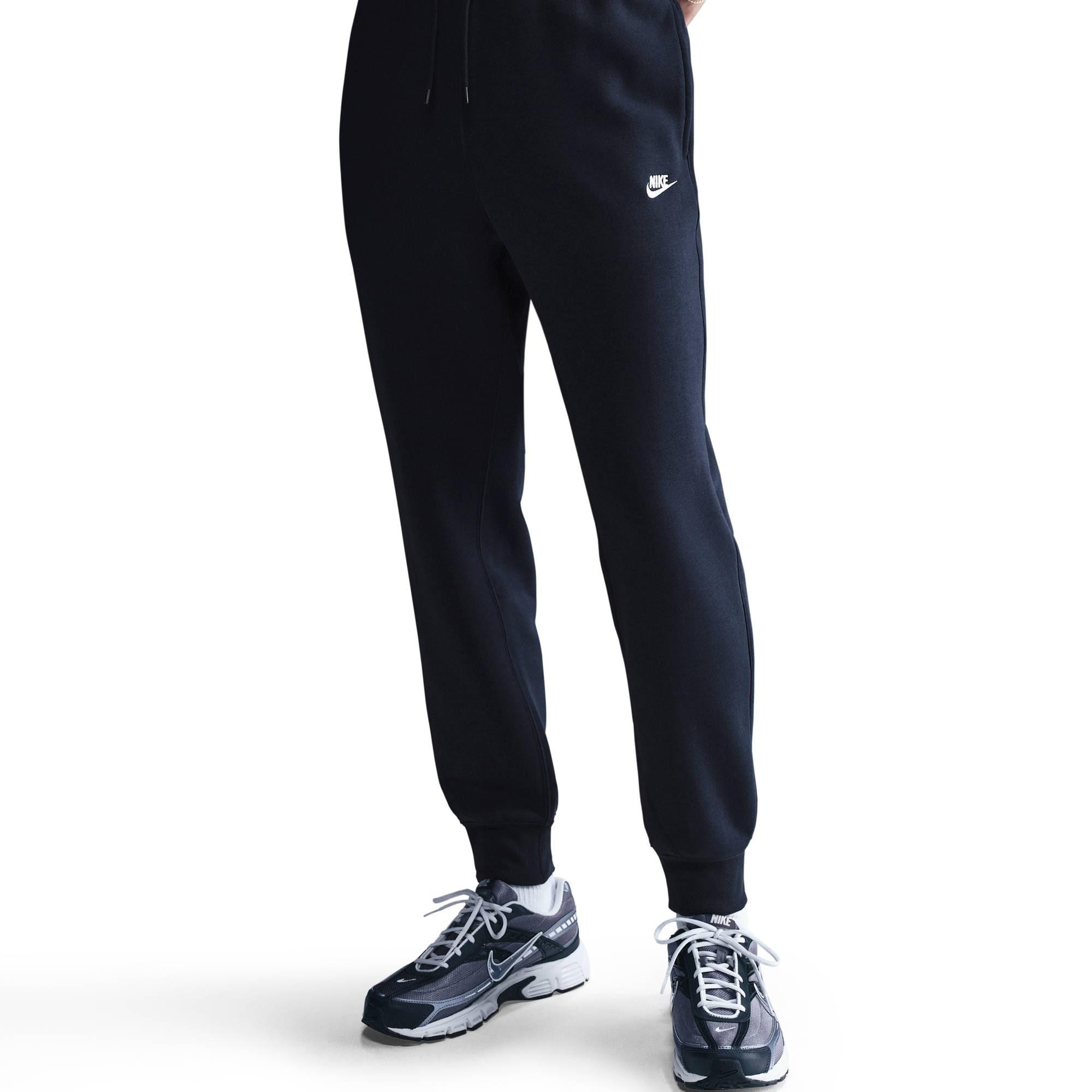 Jogginghose Nike Sportswear "M NK Club BB Jogger", Herren, Gr. M, N-Gr, Weiß (Obsidian, Obsidian, Weiß), Obermaterial: 80% Baumwolle, 20% Polyester, Hosen Jogginghose, Mit Logodruck, Aus Angerautem Fleece