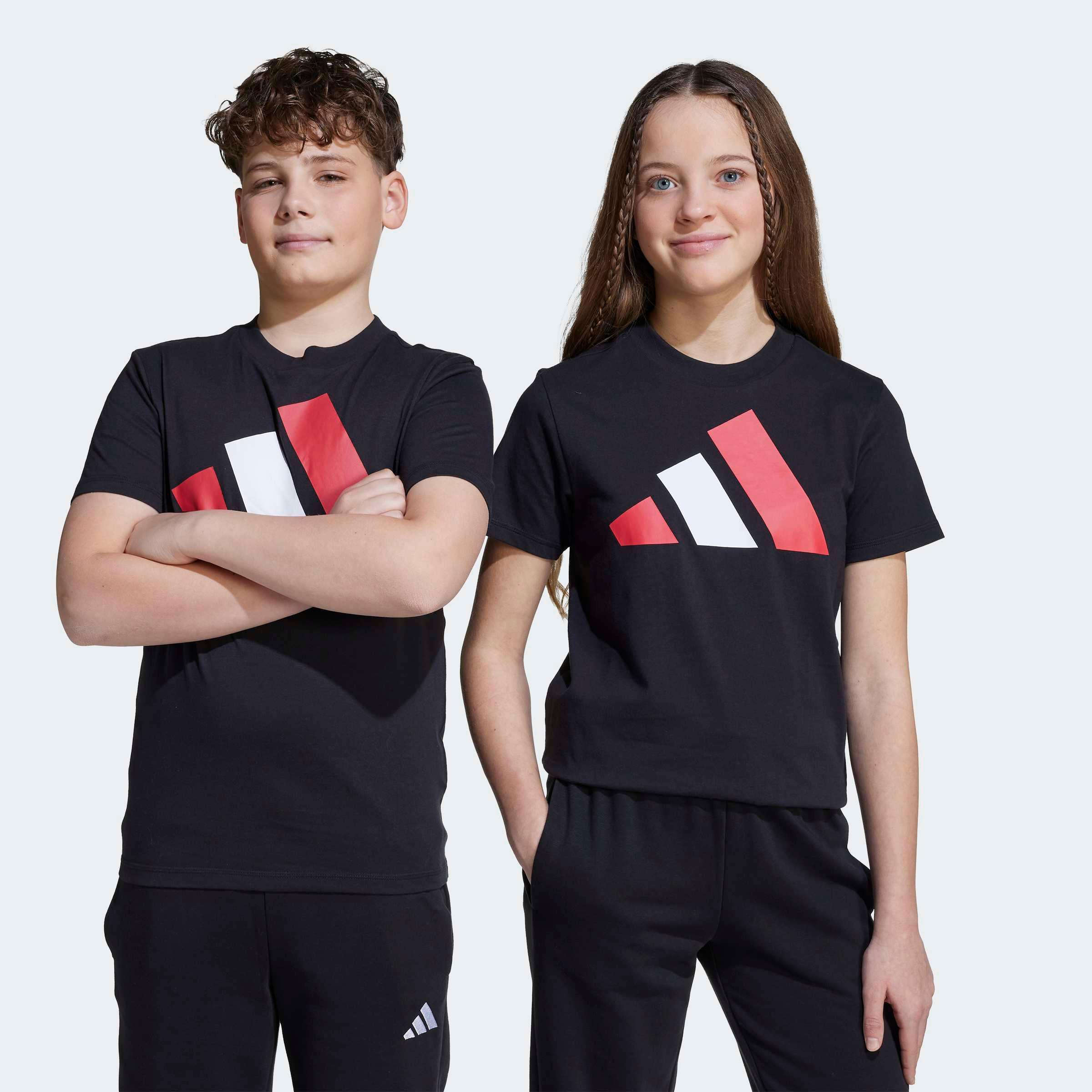 T-Shirt adidas Sportswear "Essentials Kids", MäDchen, Gr. 176, Weiß (Schwarz, Pure Ruby, Weiß), Obermaterial: 100% Baumwolle, Normal, Rundhals, Shirts T-Shirt, FüR Kinder Und Teens, Mit Rundhalsausschnitt, Aus 100 % Baumwolle