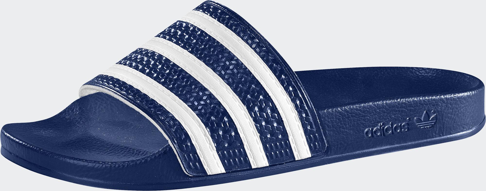Badesandale adidas originals "Adilette", Damen, Gr. 37, Blau (Adiblau, Weiß), Synthetik, Schuhe Schlappen Badelatschen Pantolette, Topseller