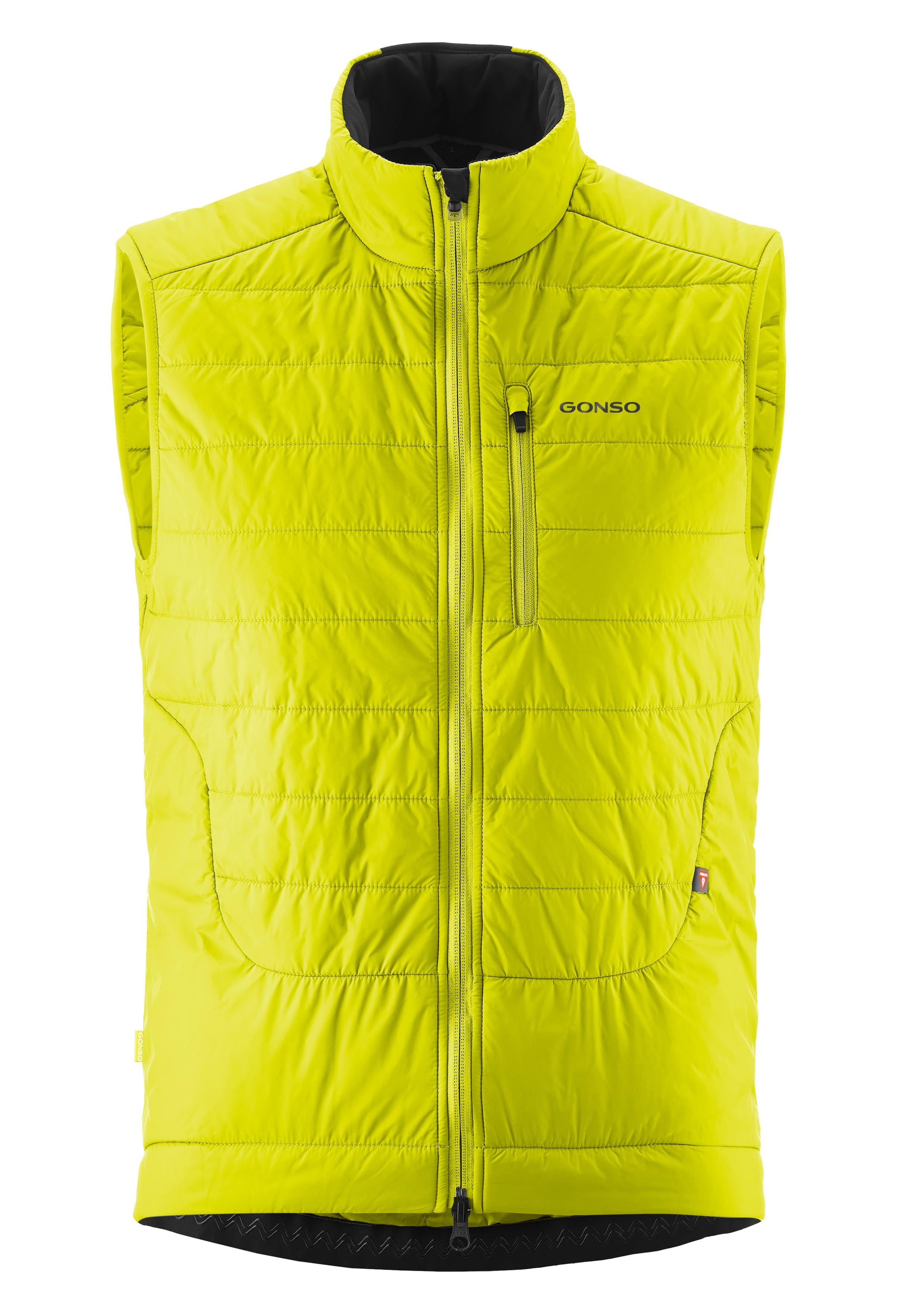 Funktionsweste Gonso "Trail Vest Primaloft M", Herren, Gr. 4XL, Gelb, 100% Polyester, Westen Funktionsweste, Wattierte Atmungsaktive Herren Weste, Hohe WäRmeisolation