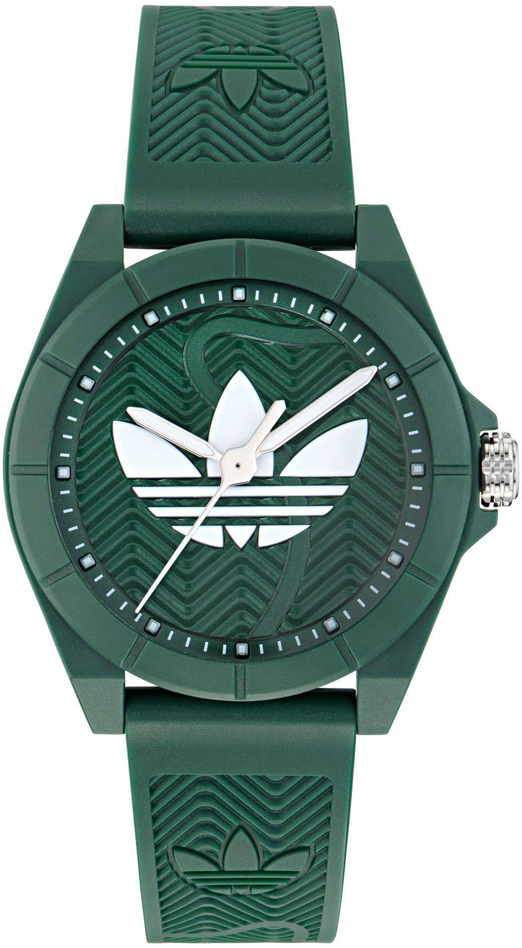 Quarzuhr adidas originals "Project Four", GrüN (DunkelgrüN), Armbanduhren, Damen, Quarzuhr, Armbanduhr, Herrenuhr, Damenuhr,Resinarmband,Wasserabweisend Bis 5 Bar