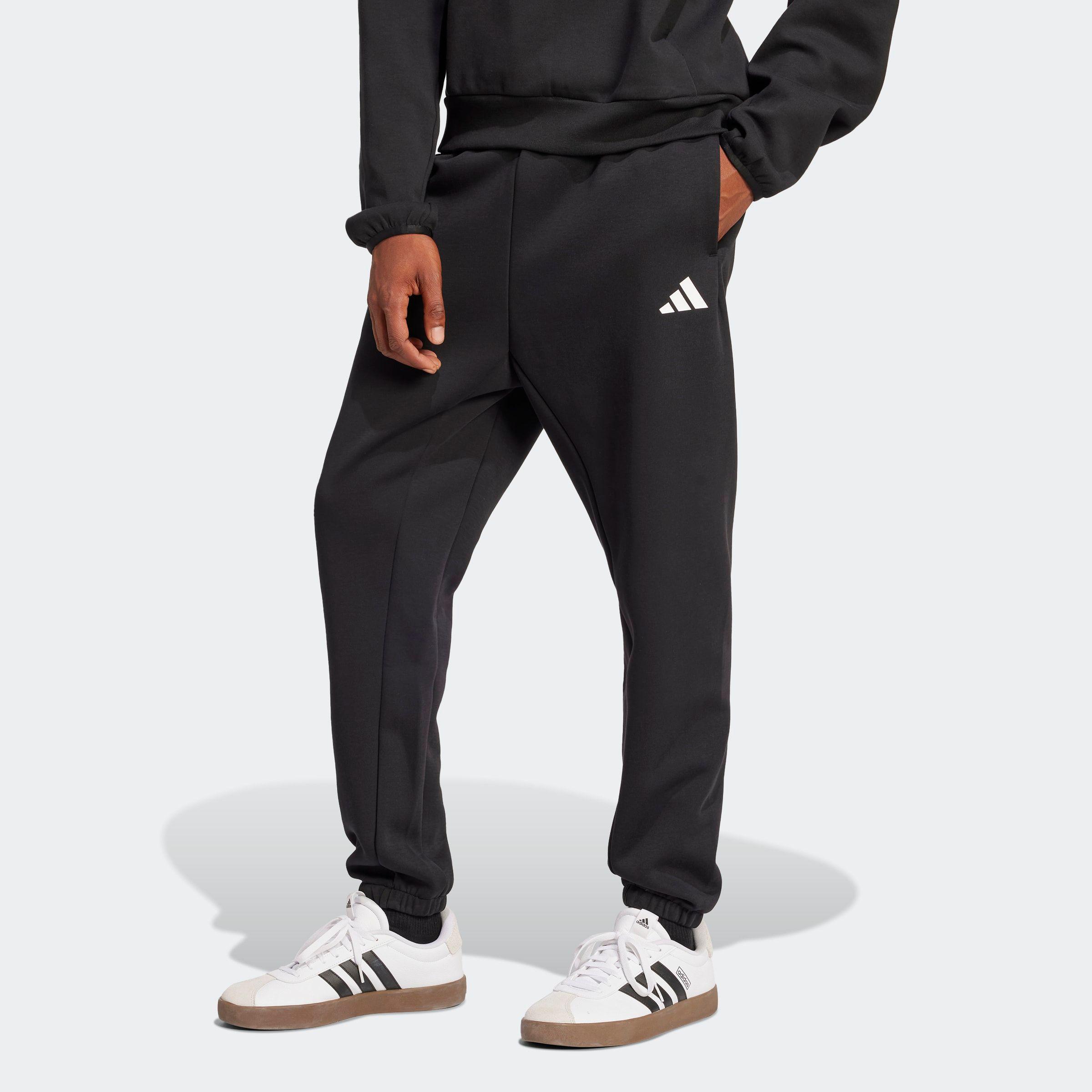 Sporthose adidas Sportswear "Future Icons Small Logo", Herren, Gr. L, N-Gr, Schwarz (Schwarz, Normal, Gr.), Obermaterial: 67% Polyester, 33% Baumwolle, Hosen Sporthose