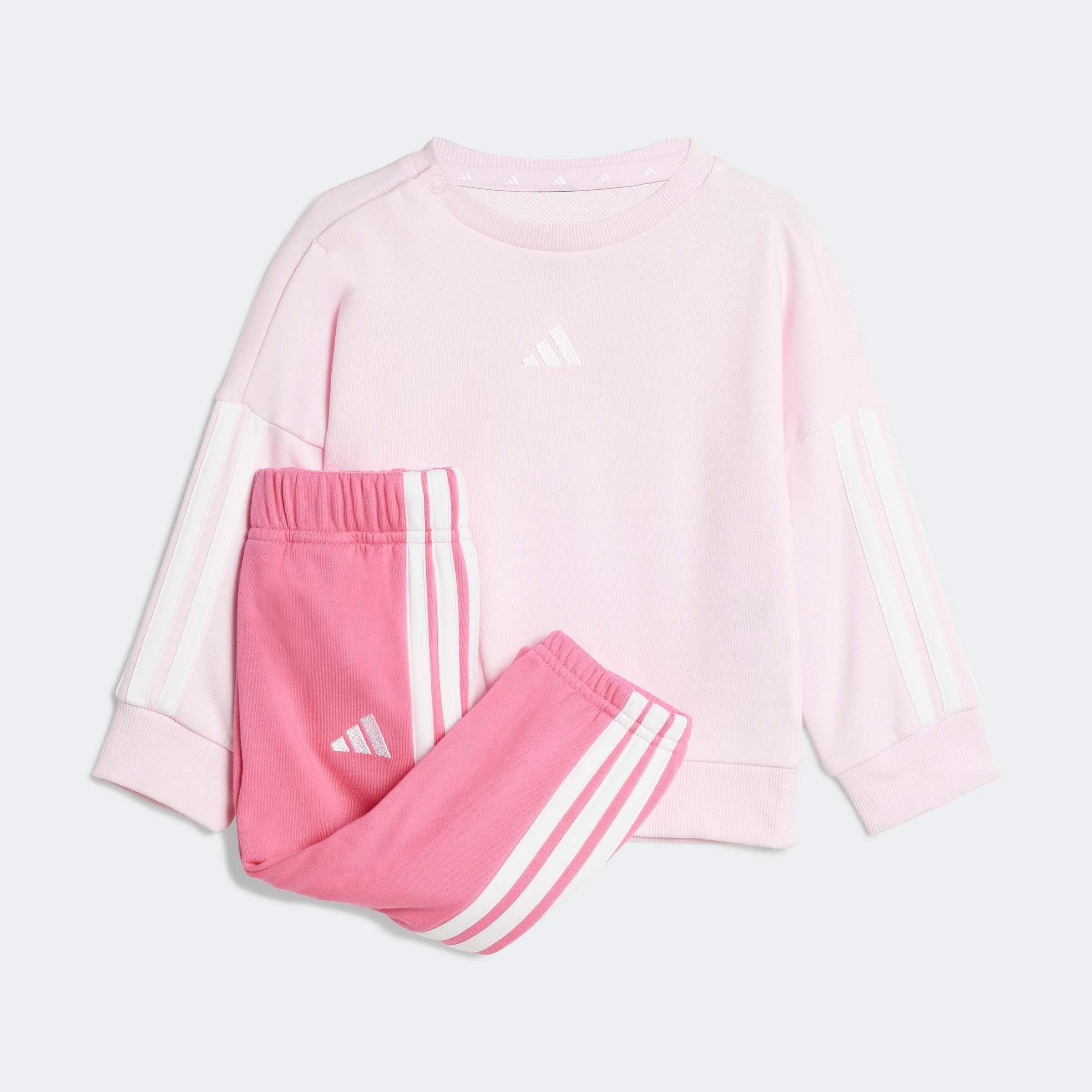 Trainingsanzug Adidas Sportswear "Essentials Kids", MäDchen, Gr. 80, Pink (Clear Pink, Weiß, Weiß), Obermaterial: 70% Baumwolle, 30% Polyester, SportanzüGe Trainingsanzug