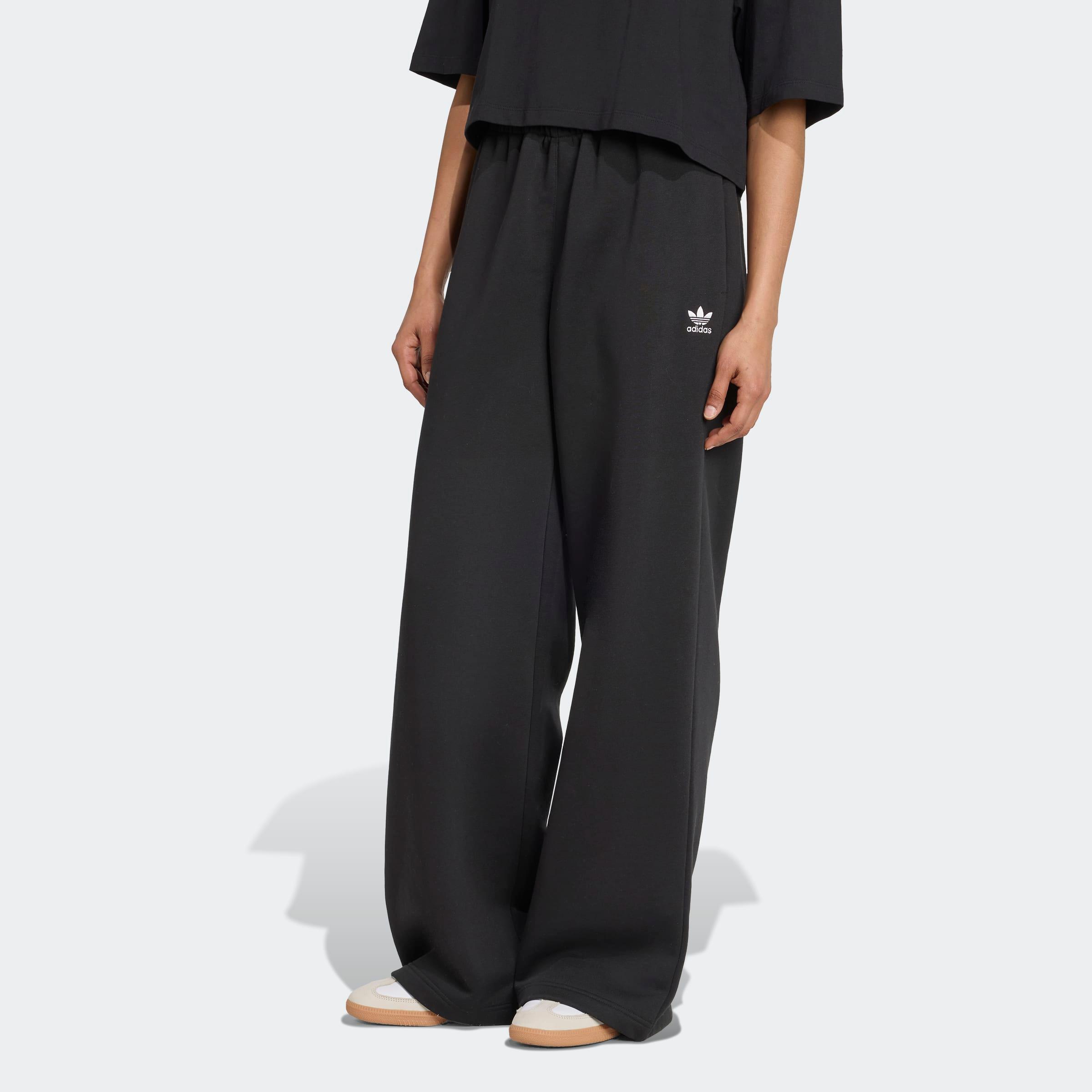 Sporthose Adidas Originals "Ess Wl Pant Fl", Damen, Gr. S, N-Gr, Schwarz (Schwarz, Normal, Gr.), Obermaterial: 80% Baumwolle, 20% Polyester, Hosen Sporthose