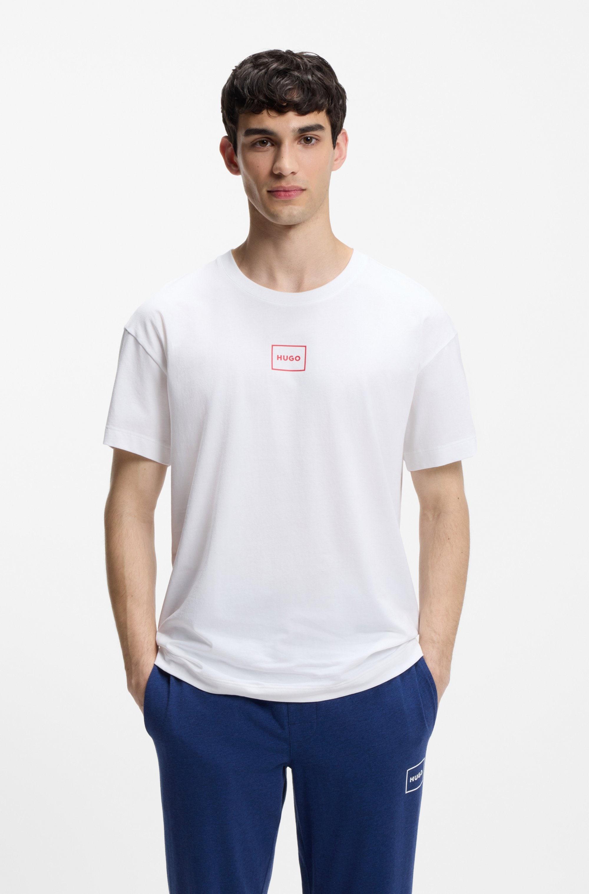 T-Shirt Hugo Underwear "Laze T-Shirt", Herren, Gr. M, Weiß (Open Weiß 101), Jersey, Obermaterial: 95% Baumwolle, 5% Elasthan, Unifarben, Regular Fit, Rundhals, Eingesetzt Normaler Saum, Shirts T-Shirt, Mit Rundhalsausschnitt