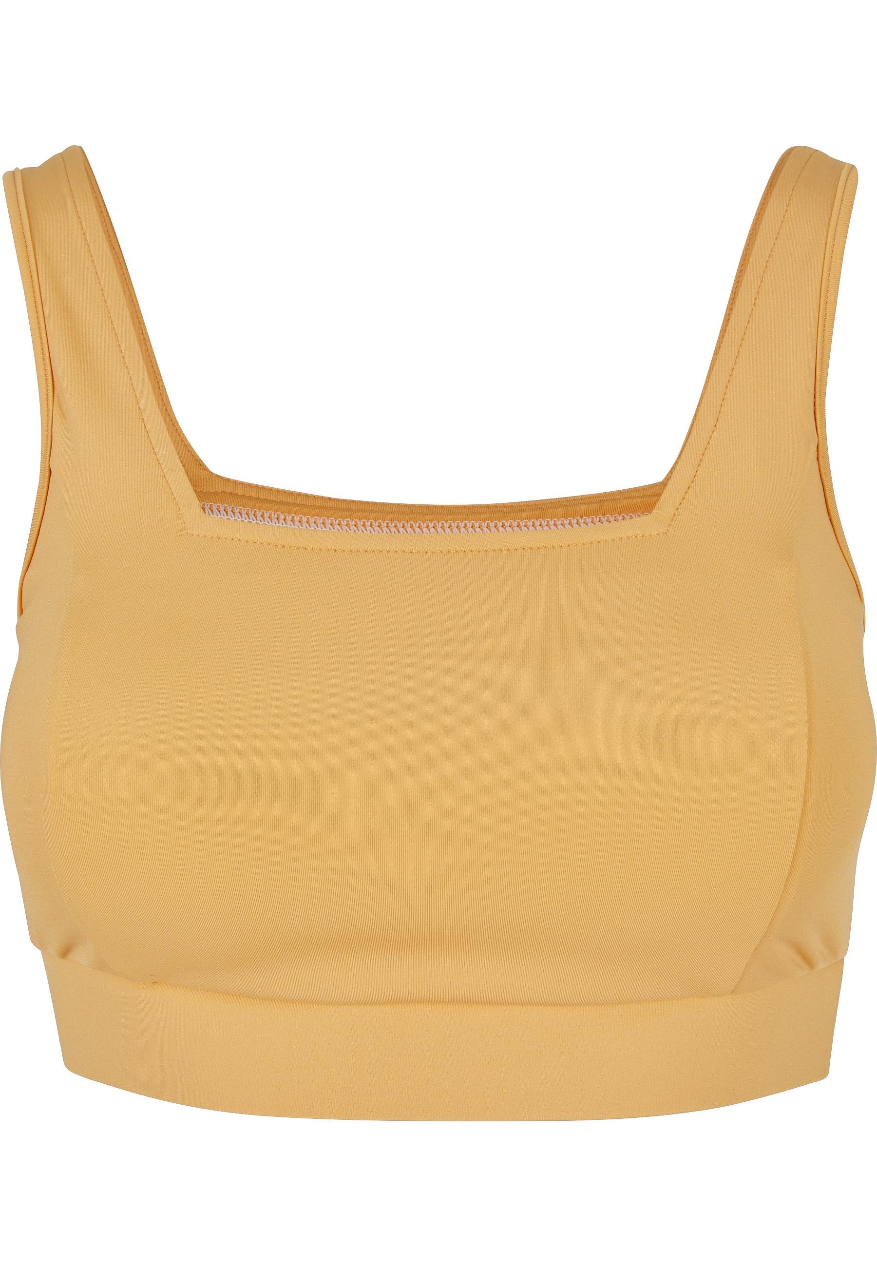 Bralette Urban Classics "Urban Classics Damen Ladies Recycled Squared Sports Bra", Damen, Gr. M, Cup 0, Paleorange, 78% Polyester, 22% Elasthan, Bhs Bralette