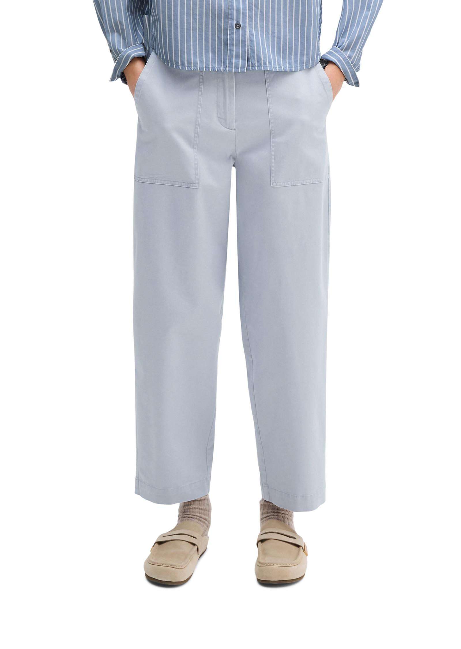 Langarmbluse Marc O'polo "Aus Baumwoll-Chambray", Damen, Gr. 40, Medium Blau, Obermaterial: 100% Baumwolle, Gestreift, Relaxed Fit Normal, Blusen