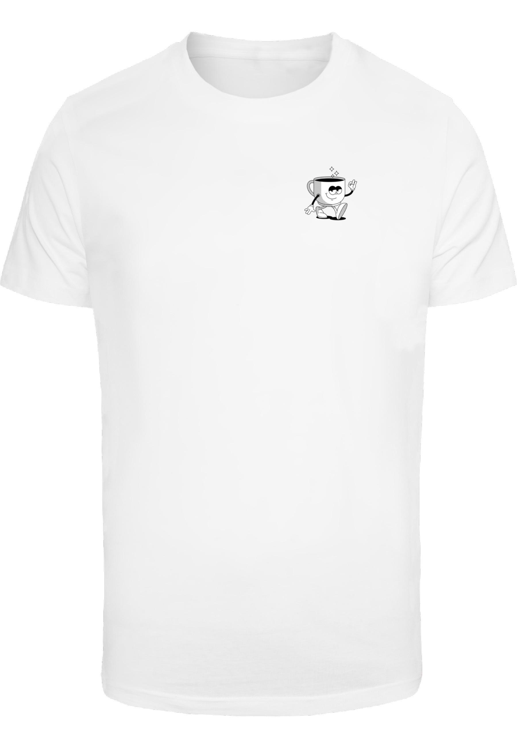 T-Shirt Mistertee "Mistertee Better With Coffee Tee", Jungen, Gr. Xs, Weiß, 100% Baumwolle, Bedruckt, Normal, Rundhals, Shirts T-Shirt
